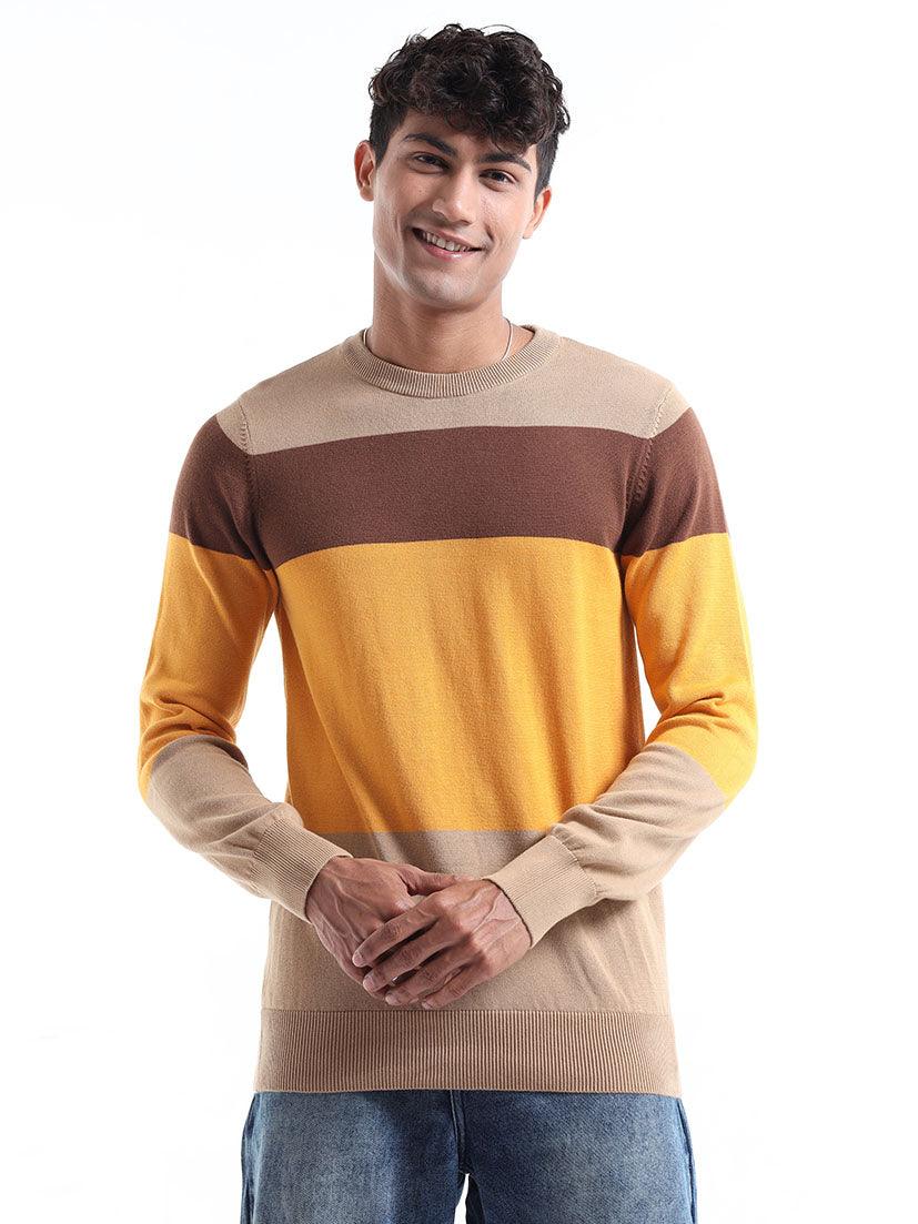 Men's Multicolor Striped Sweater - Espanshe