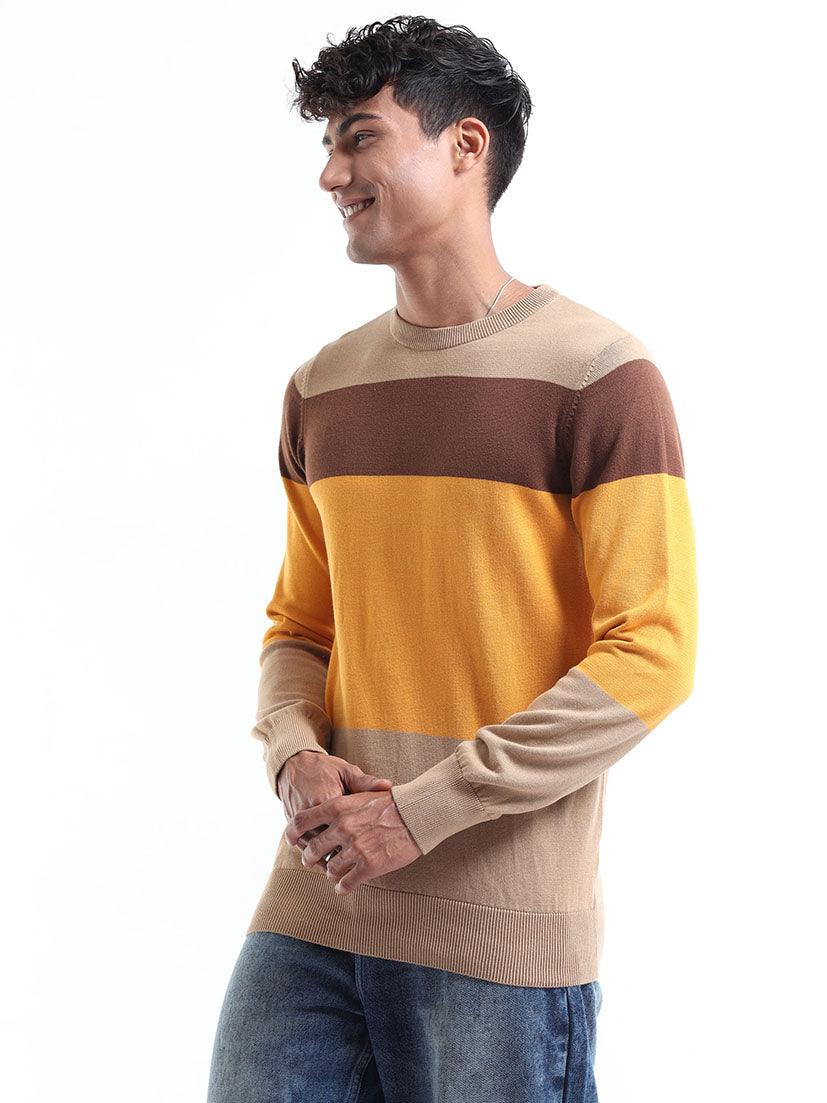 Men's Multicolor Striped Sweater - Espanshe