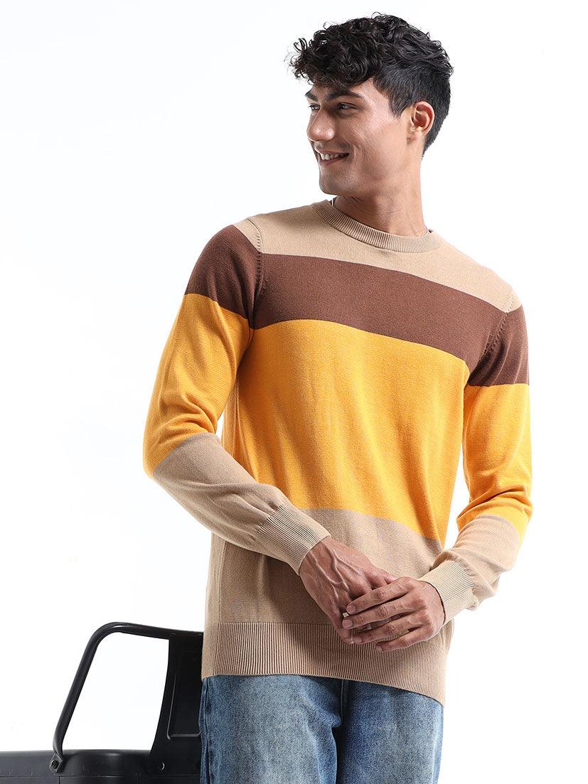Men's Multicolor Striped Sweater - Espanshe