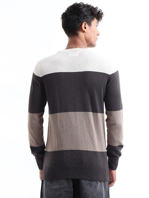 Men's Multicolor Striped Sweater - Espanshe