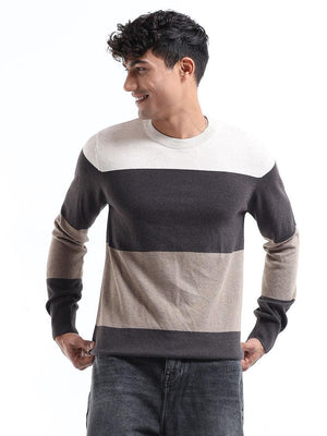 Men's Multicolor Striped Sweater - Espanshe