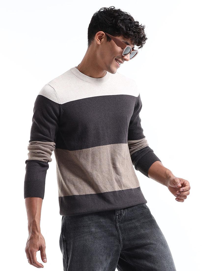 Men's Multicolor Striped Sweater - Espanshe