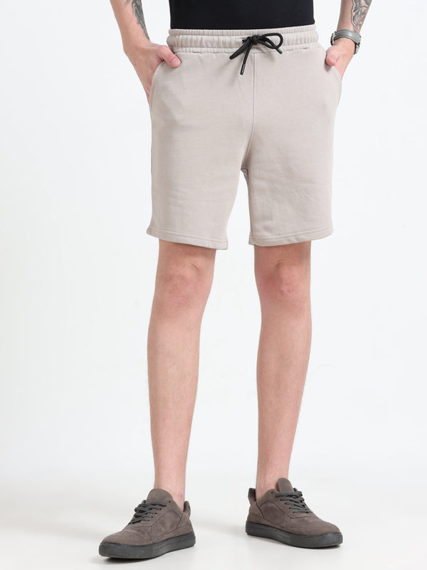 Asheran - Plain Cotton Shorts - Beige - Espanshe