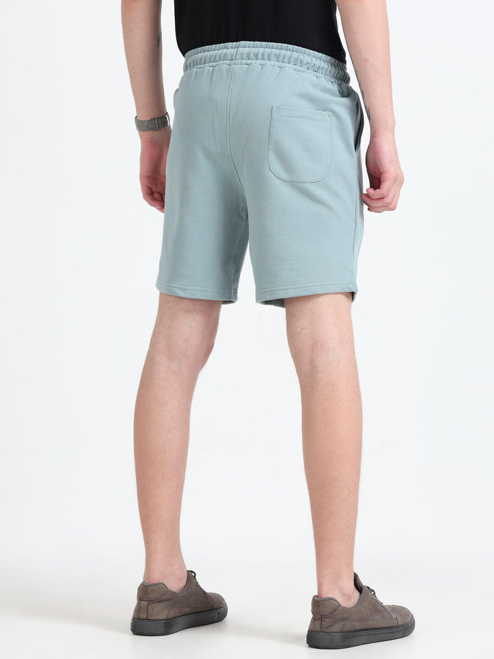 Asheran - Plain Cotton Shorts - Mint Blue - Espanshe