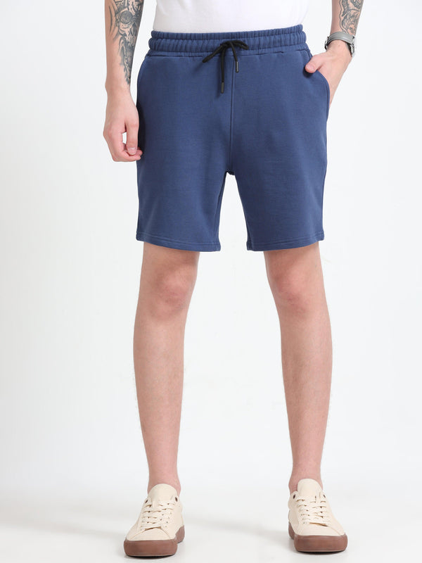 Asheran - Plain Cotton Shorts - Navy Blue - Espanshe