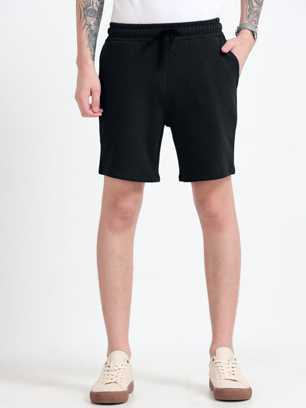 Asheran - Plain Cotton Shorts - Black