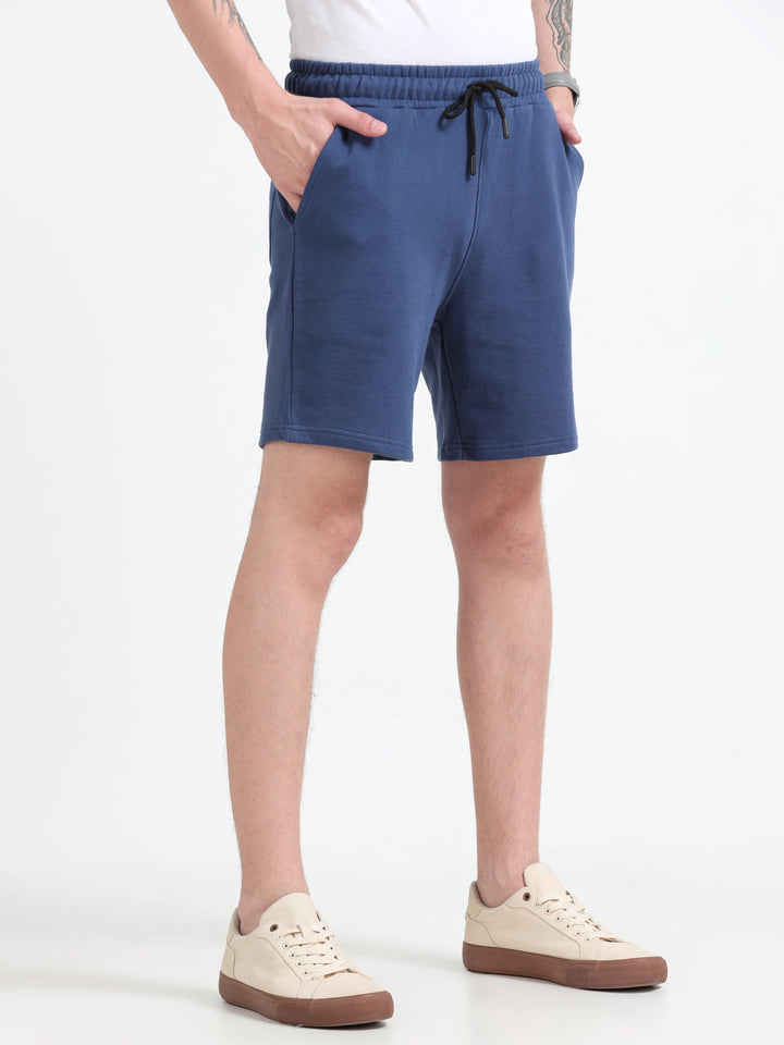 Asheran - Plain Cotton Shorts - Navy Blue - Espanshe