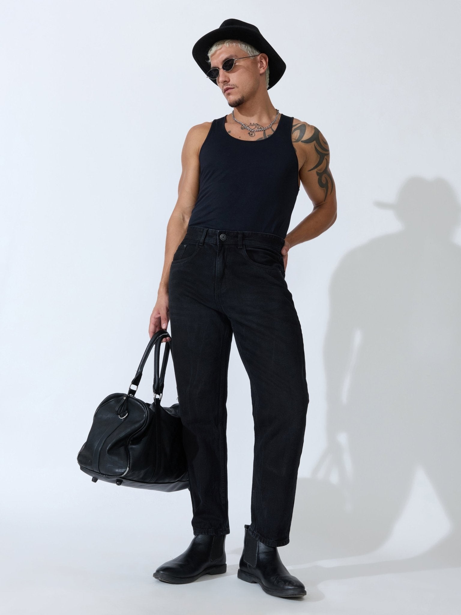Jade - Crop Fit Jeans - Black - Espanshe