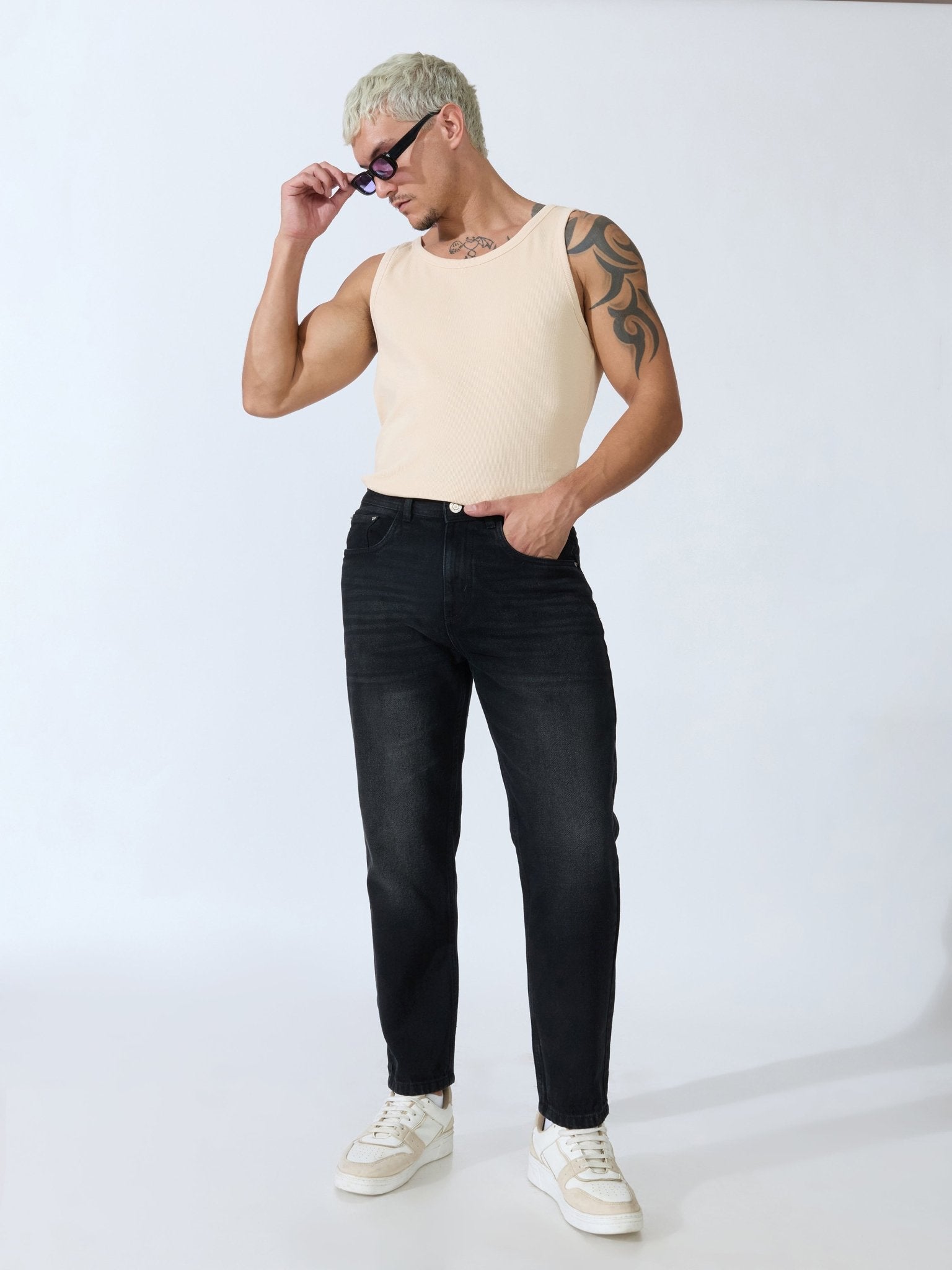 Jade - Crop Fit Jeans - Black Shade - Espanshe