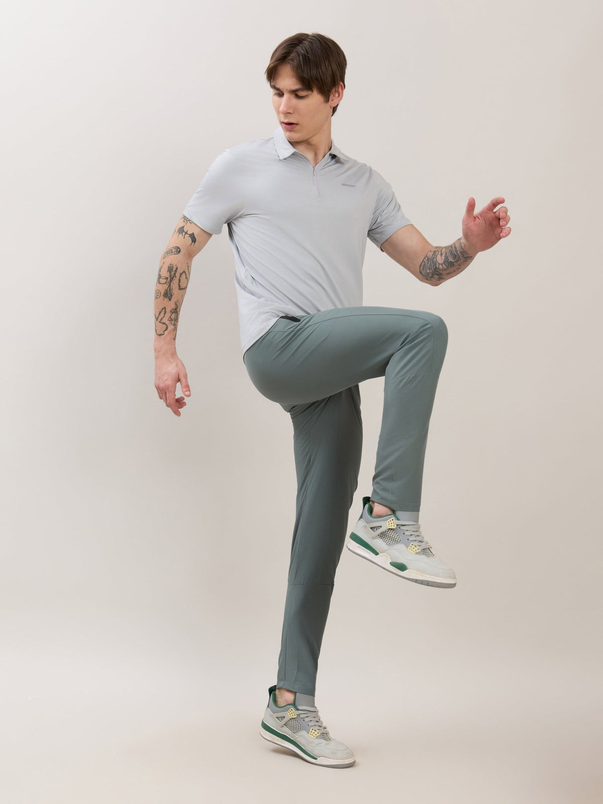 Klyra - Regular Track Pant - Light Olive - Espanshe