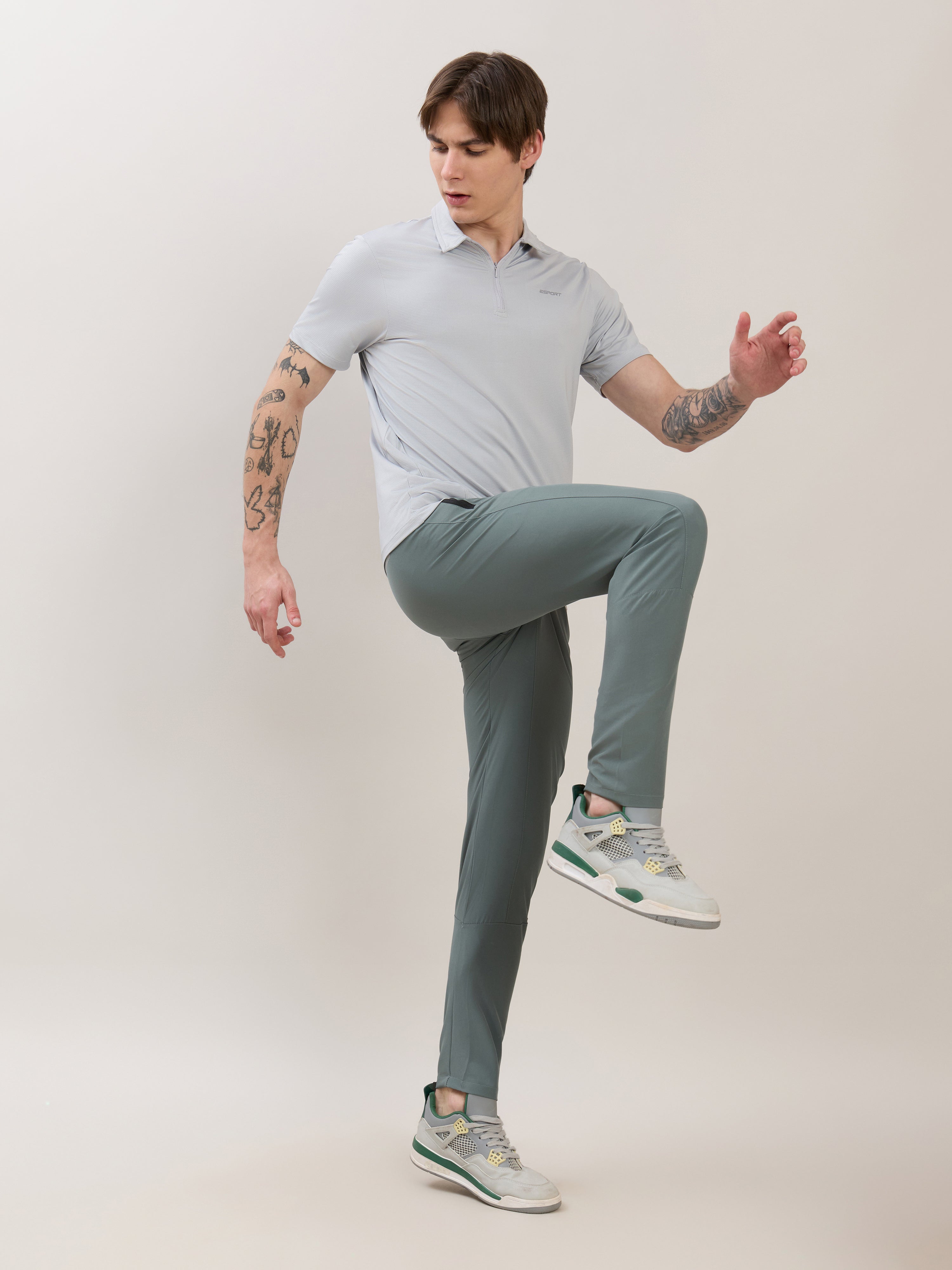 Klyra - Regular Track Pant - Light Olive