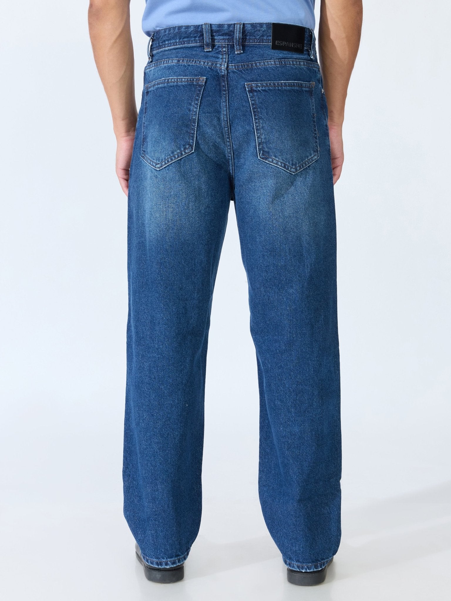 Kool - Relaxed Fit Distressed Jeans - Blue - Espanshe