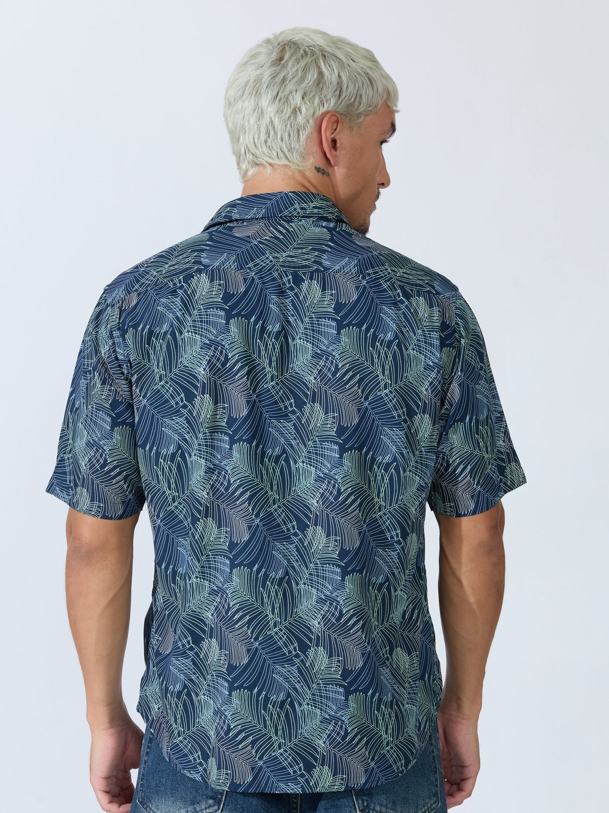 Koralo - Digital Printed Half Sleeve Shirt - Space Blue - Espanshe