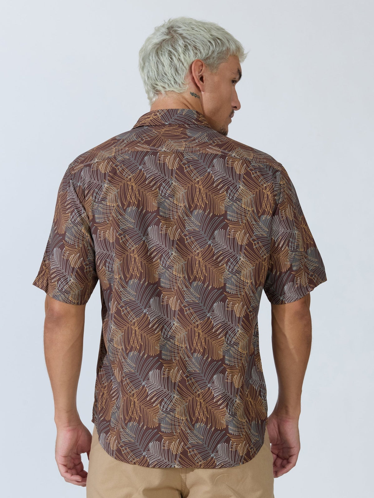 Koralo - Digital Printed Half Sleeve Shirt - Brown - Espanshe