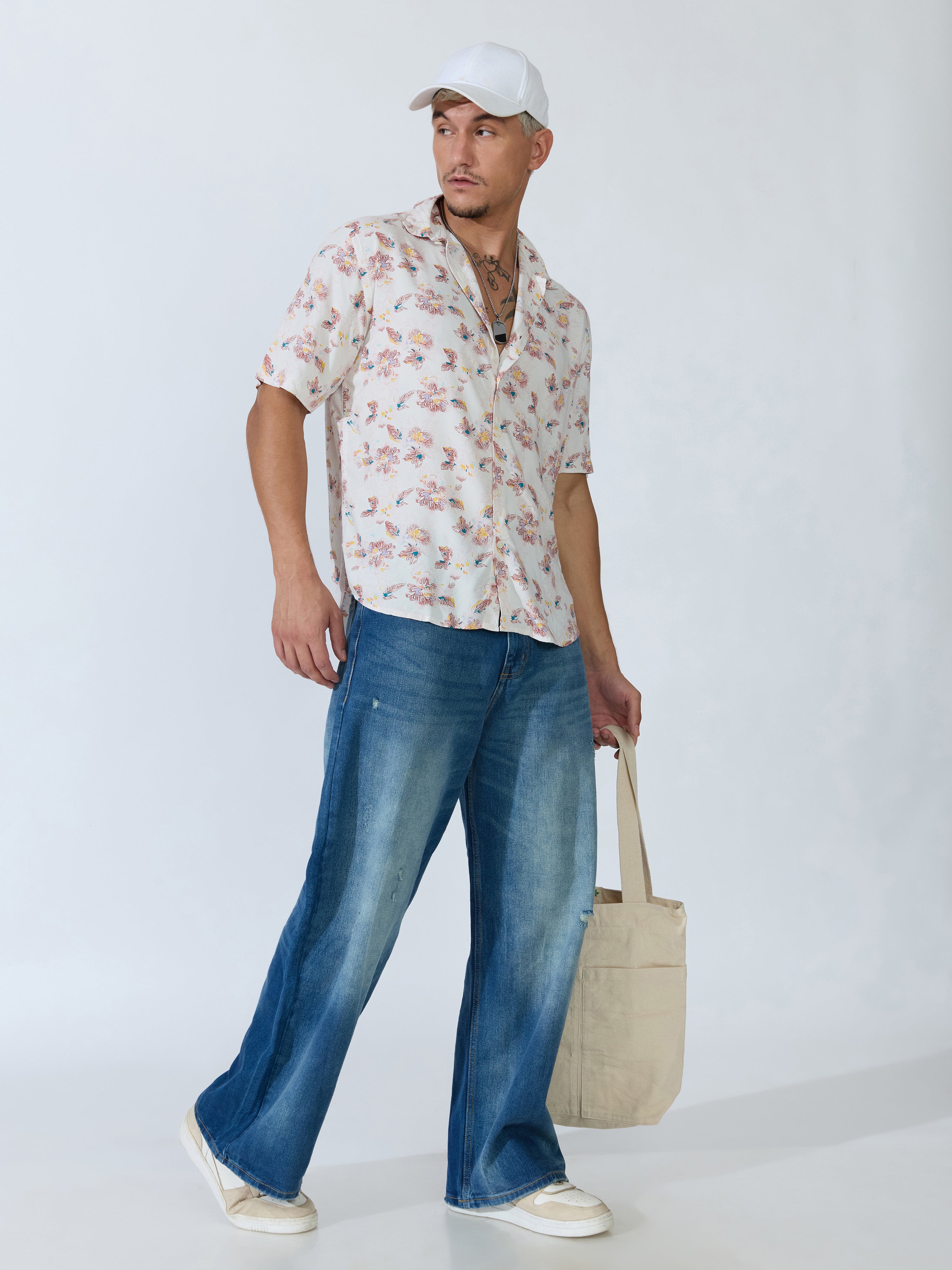 Koralo - Digital Printed Half Sleeve Shirt - Red