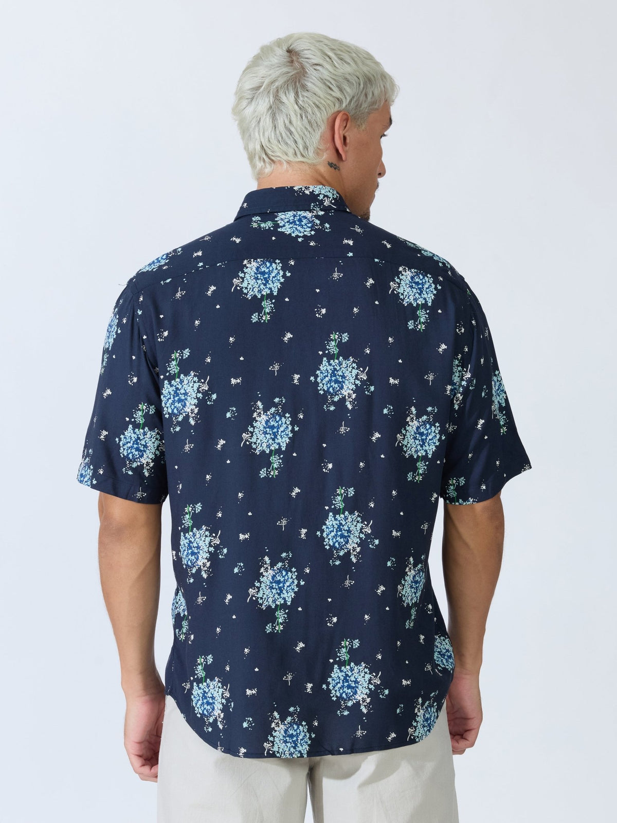 Koralo - Digital Printed Half Sleeve Shirt - Navy Blue - Espanshe