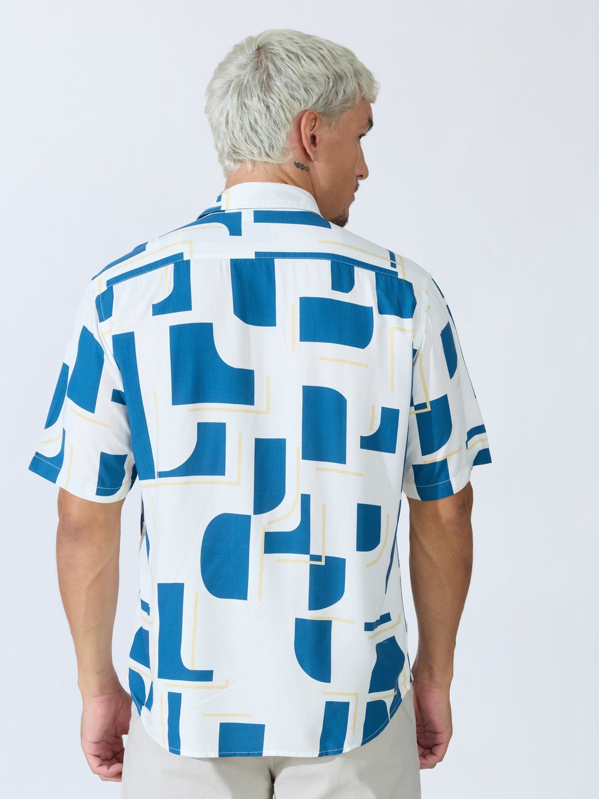 Koralo - Digital Printed Half Sleeve Shirt - Medium Blue - Espanshe