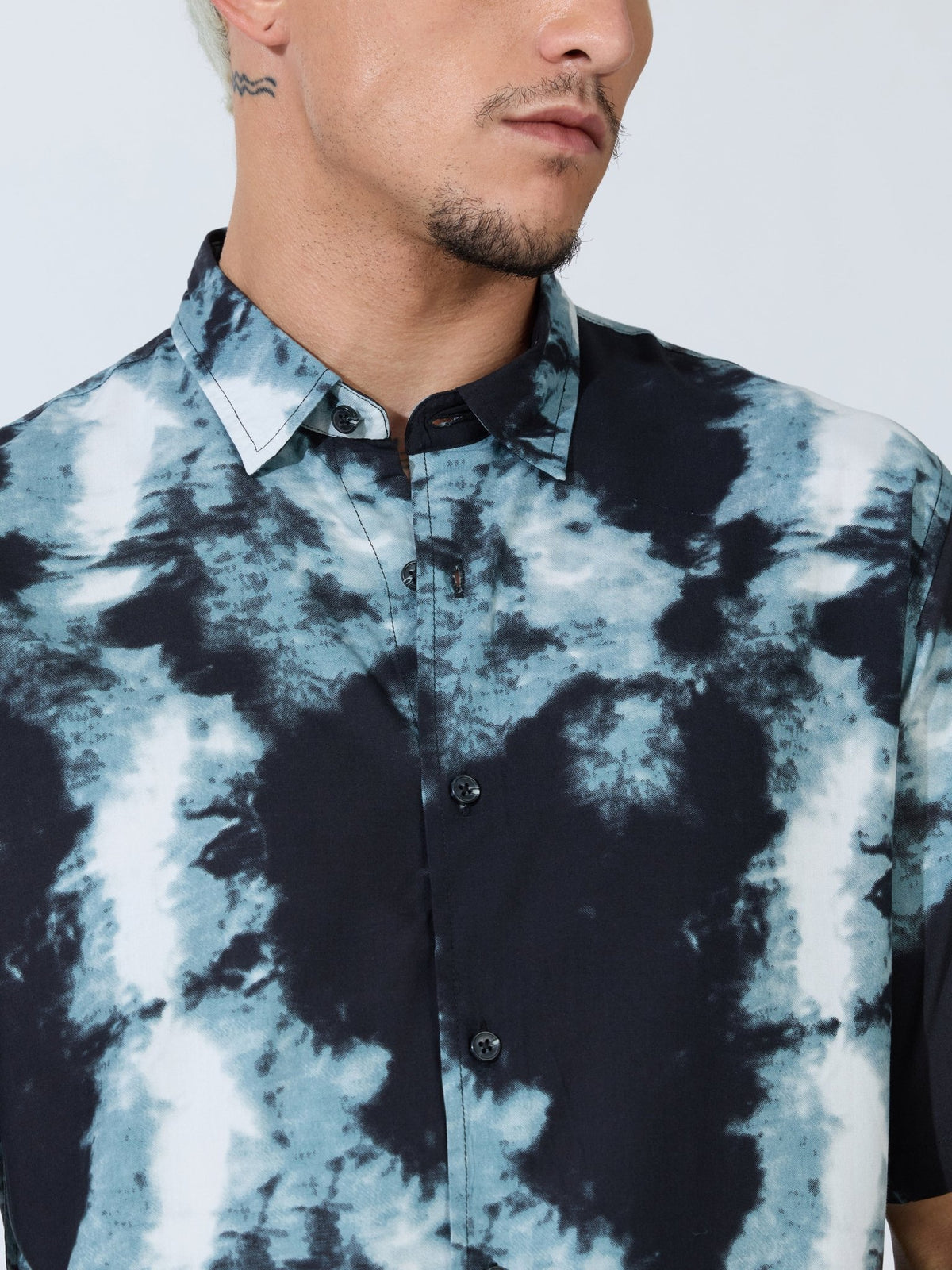 Koralo - Digital Printed Half Sleeve Shirt - Black - Espanshe