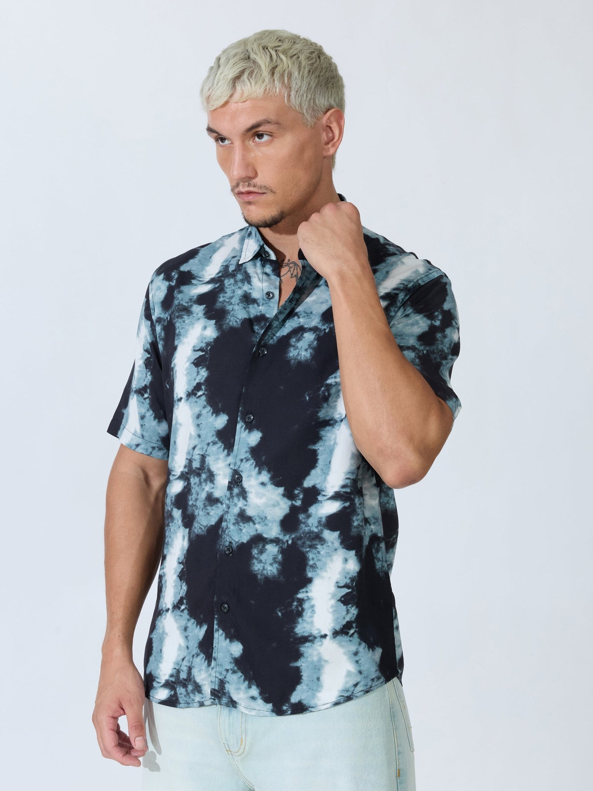 Koralo - Digital Printed Half Sleeve Shirt - Black - Espanshe
