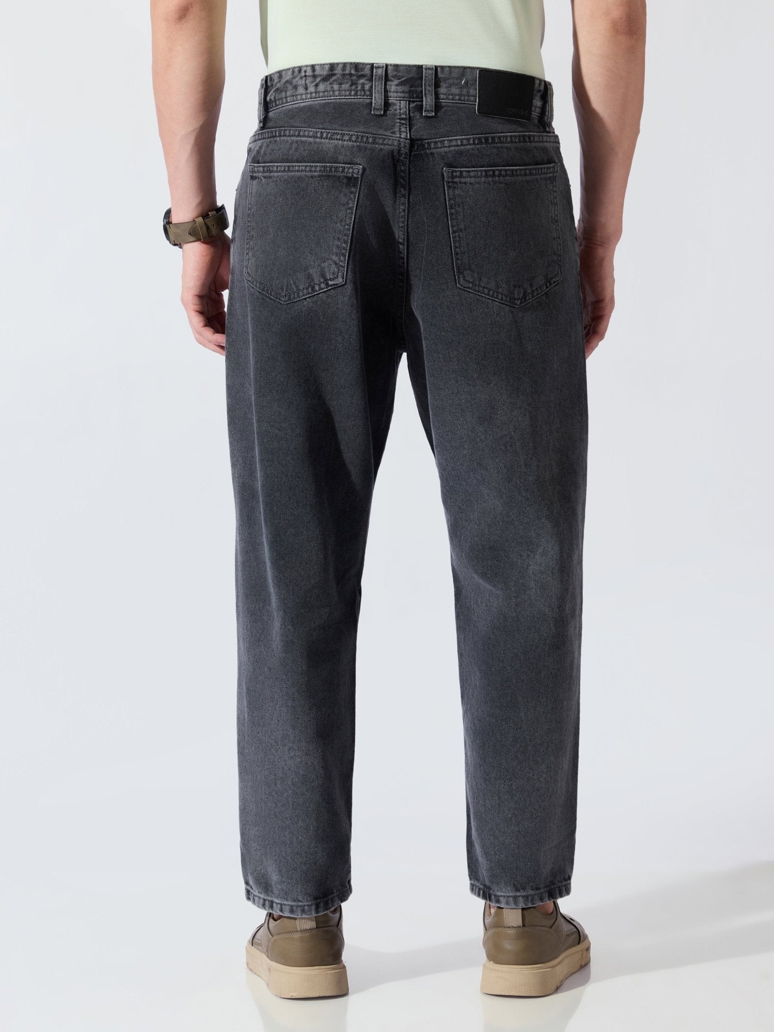 Lare - Crop Fit Jeans - Black Shade - Espanshe
