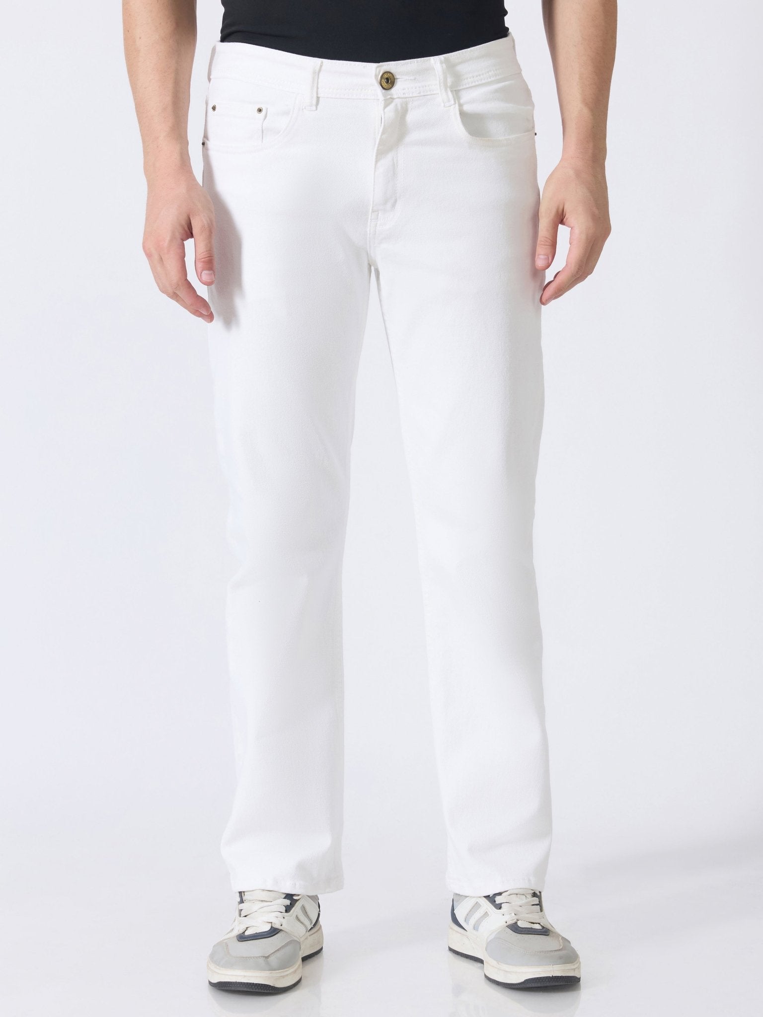Linear - Straight Fit Jeans - White - Espanshe