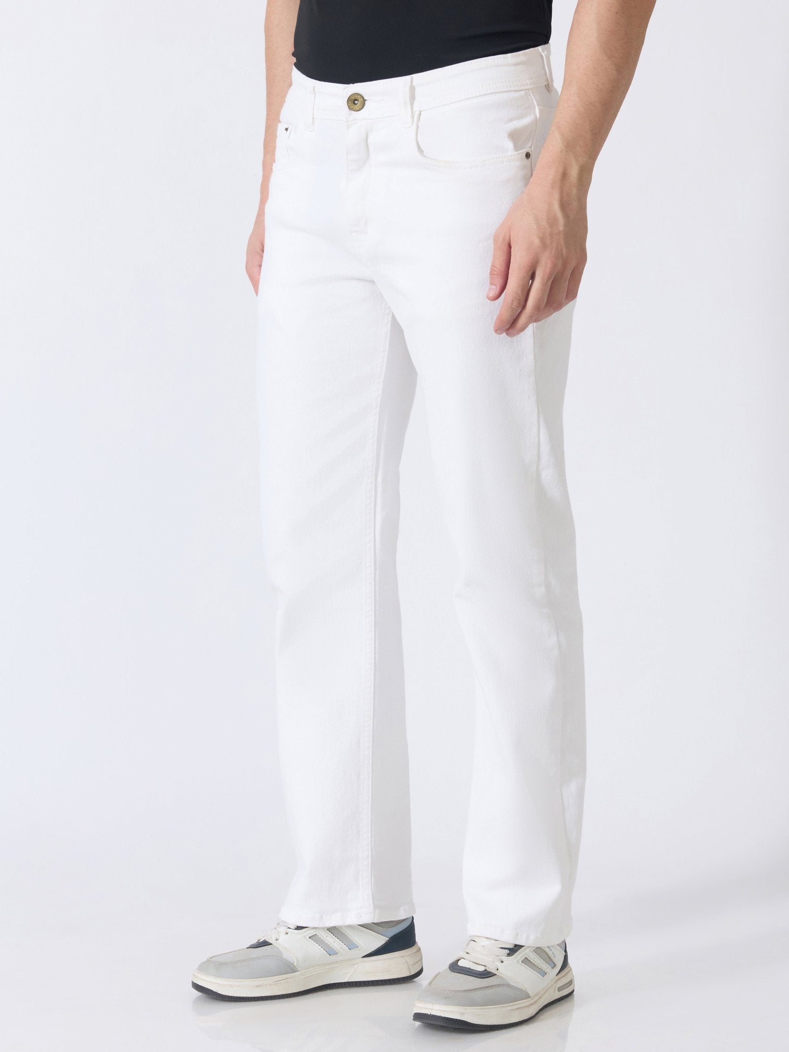 Linear - Straight Fit Jeans - White - Espanshe