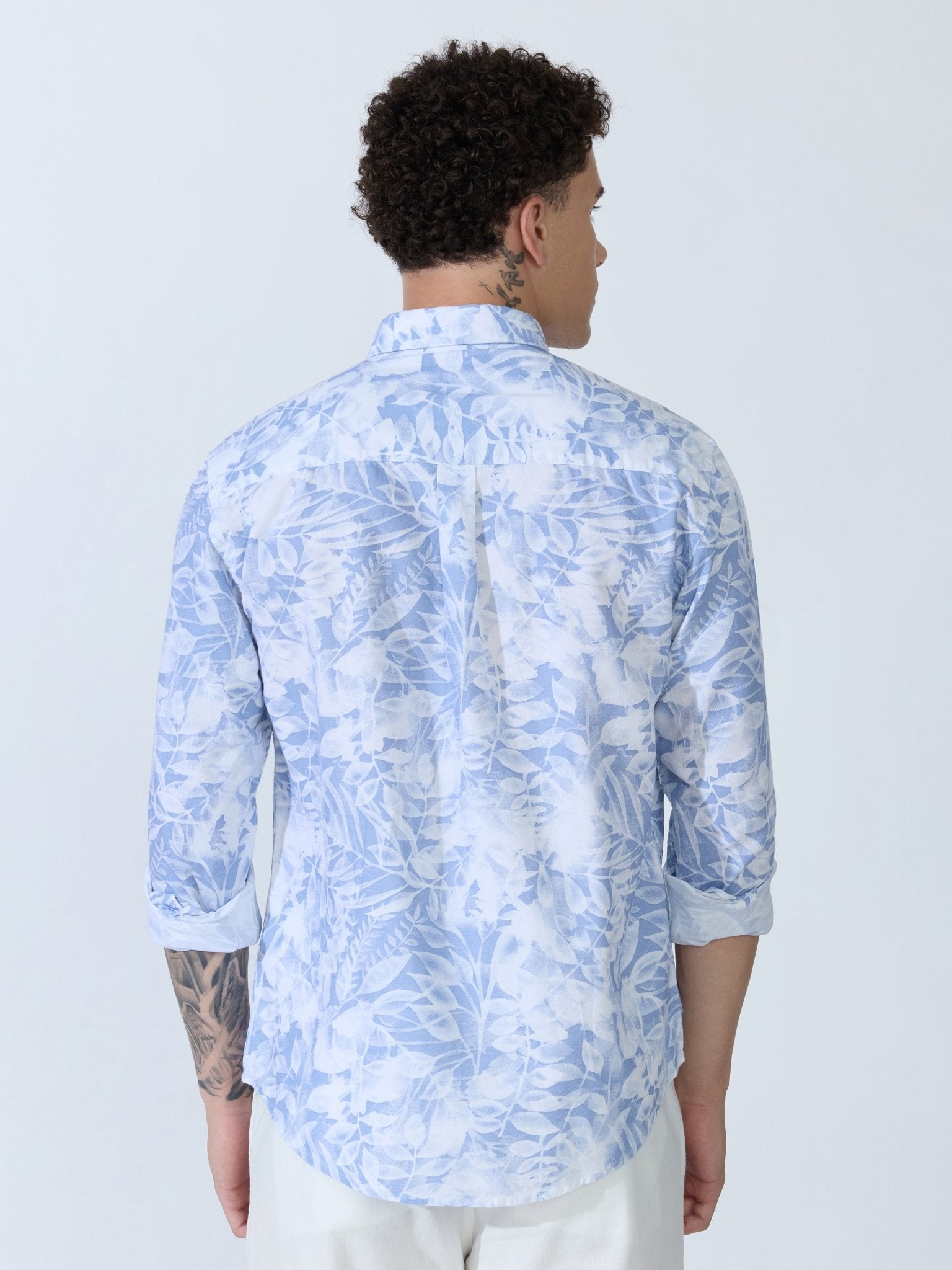 Lutata - Oxford Printed Shirt - Ice Blue - Espanshe