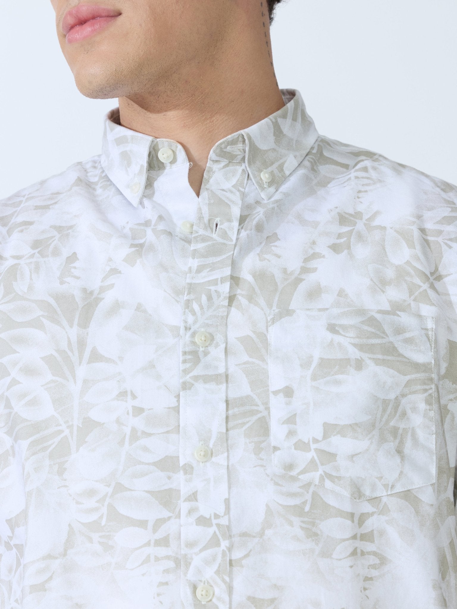 Lutata - Oxford Printed Shirt - Pastel Green - Espanshe