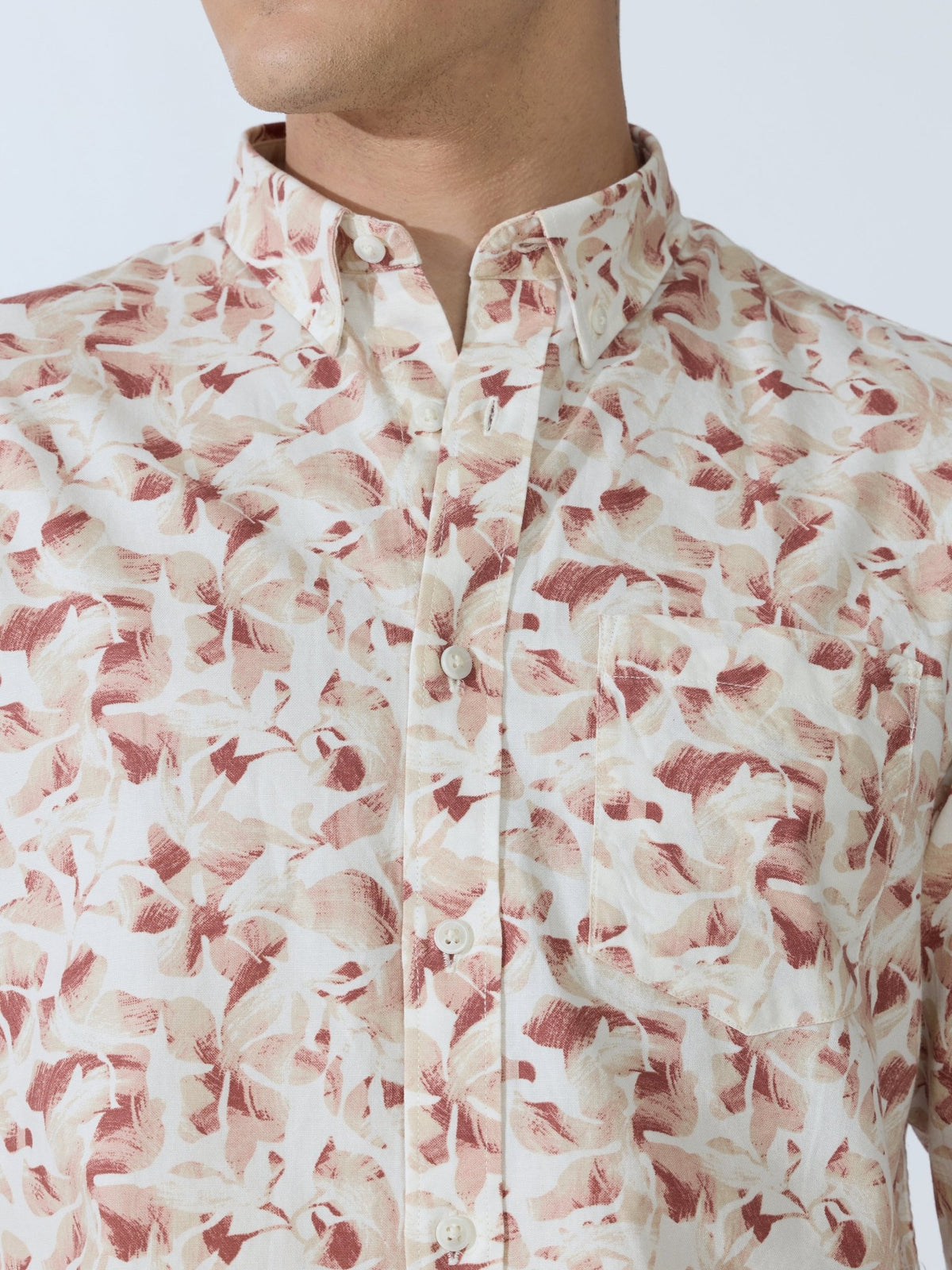 Lutata - Oxford Printed Shirt - Brown - Espanshe