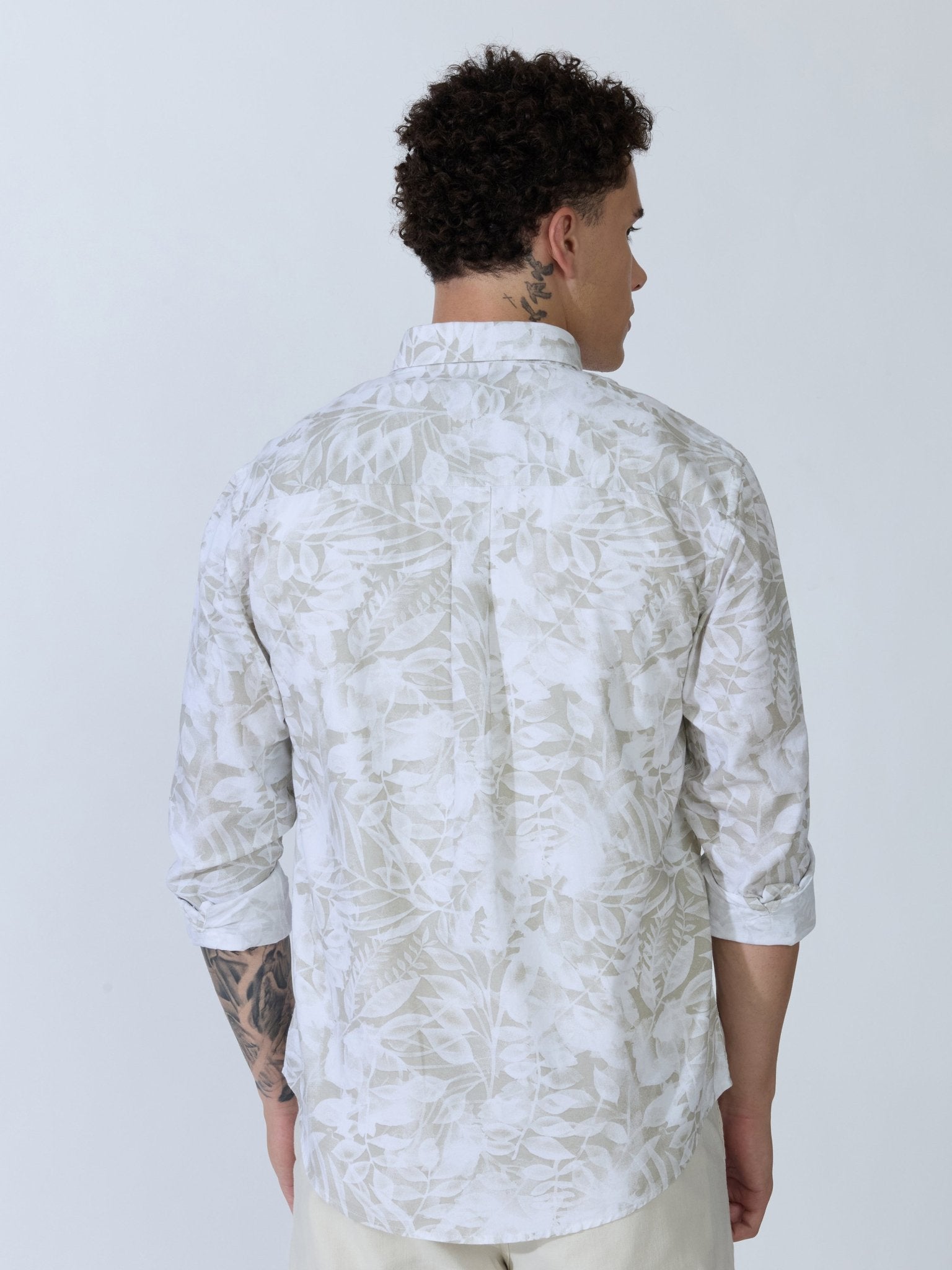 Lutata - Oxford Printed Shirt - Pastel Green - Espanshe
