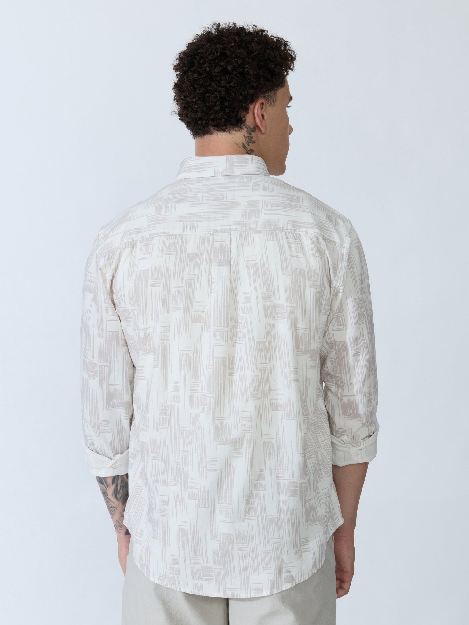 Lutata - Oxford Printed Shirt - Pale Mauve - Espanshe