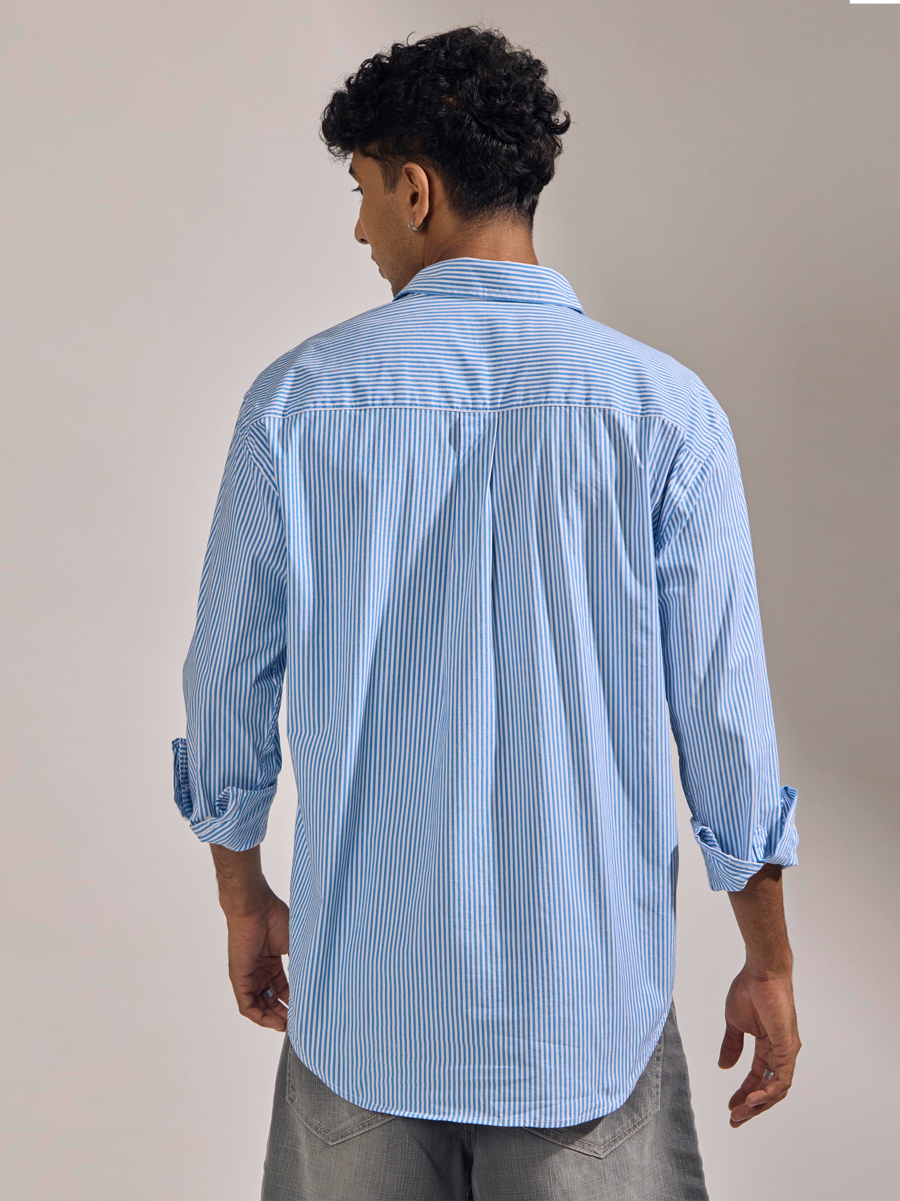 oversized stripped shirt with full sleeve and chest pocket made from 100% cotton.
pure cotton shirts for men
oversized shirts for men