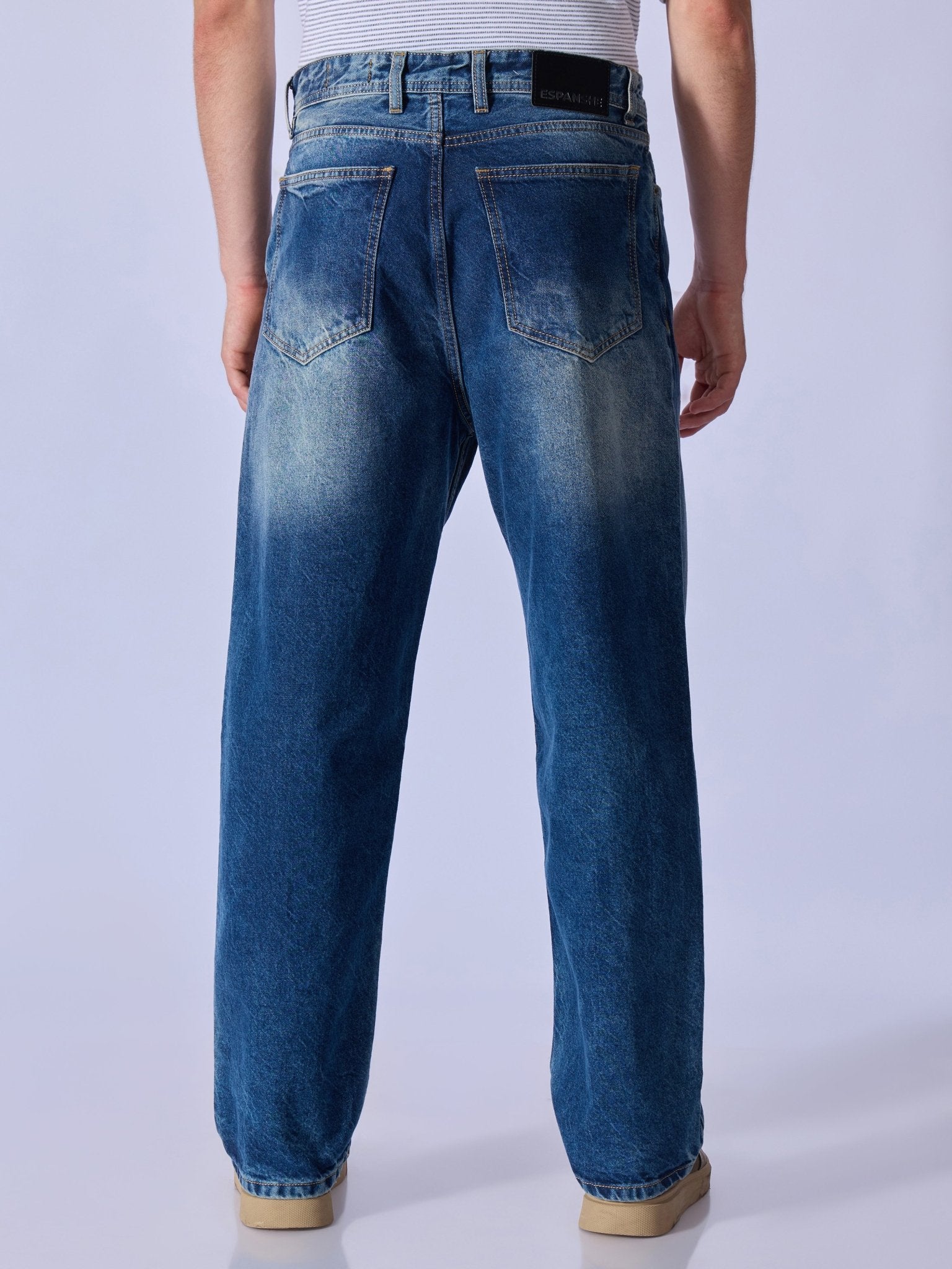 Maki - Torn Relaxed Jeans - Blue - Espanshe