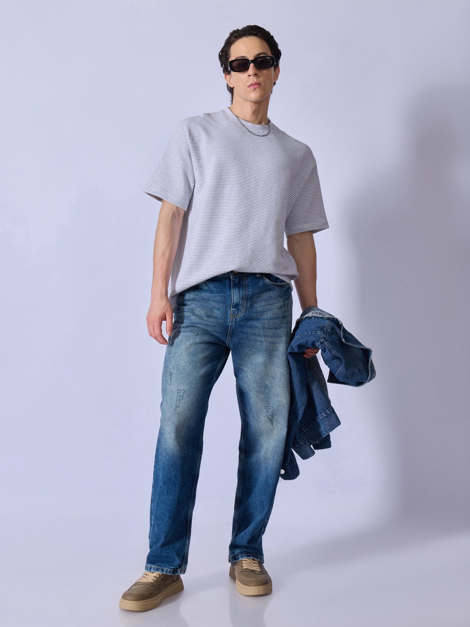 Maki - Torn Relaxed Jeans - Blue - Espanshe