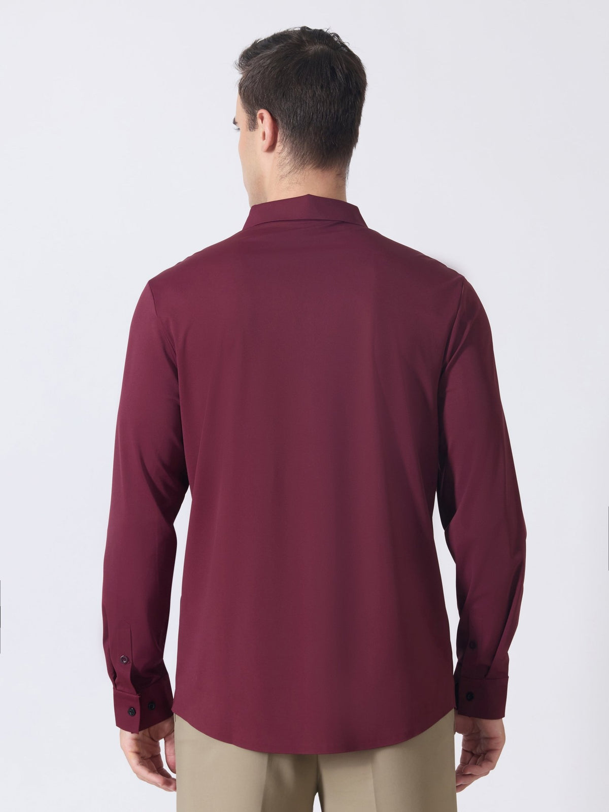 Nemo-6 - Stone Embellished Shirt - Maroon - Espanshe