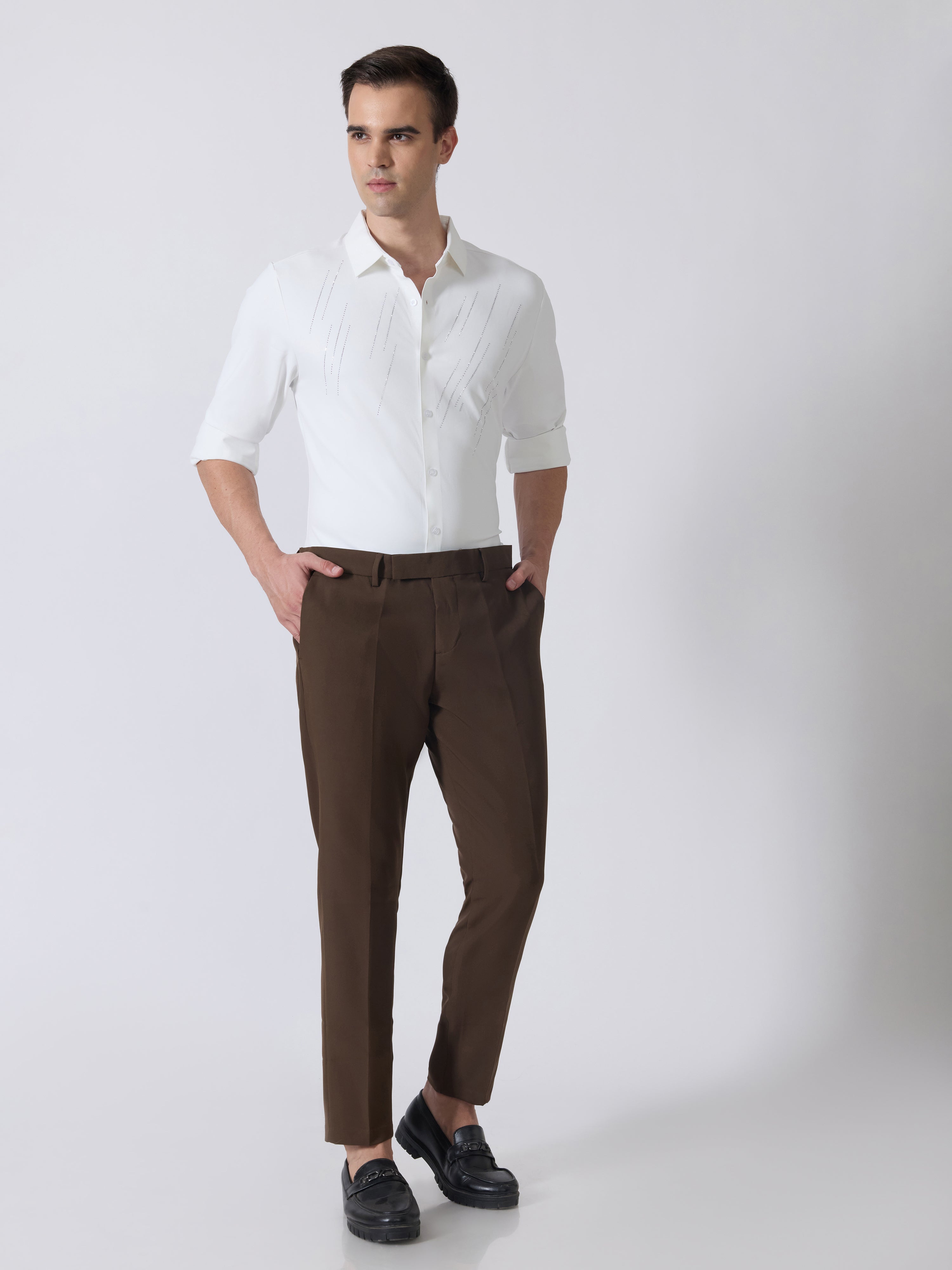 Nemo-7 - Stone Embellished Shirt - White