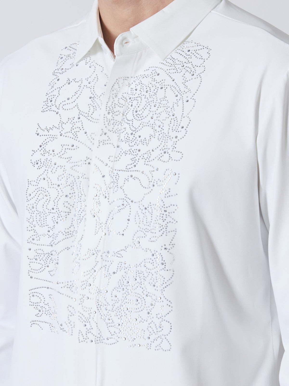 Nemo-2 - Stone Embellished Shirt - White - Espanshe