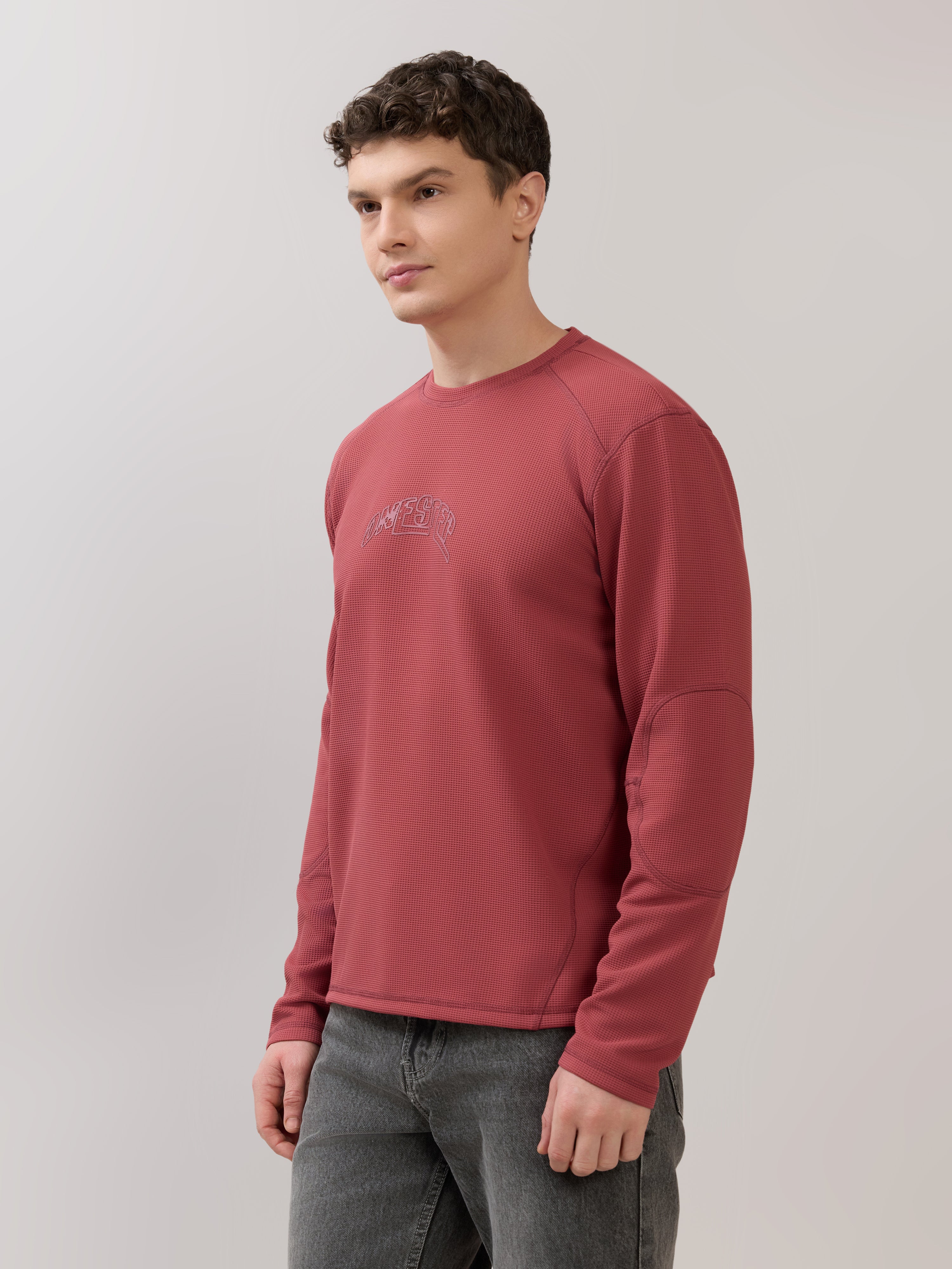 Kinoia - Onstep Printed Contrast-Stitch Relaxed Sweatshirt -  Raspberry Rose