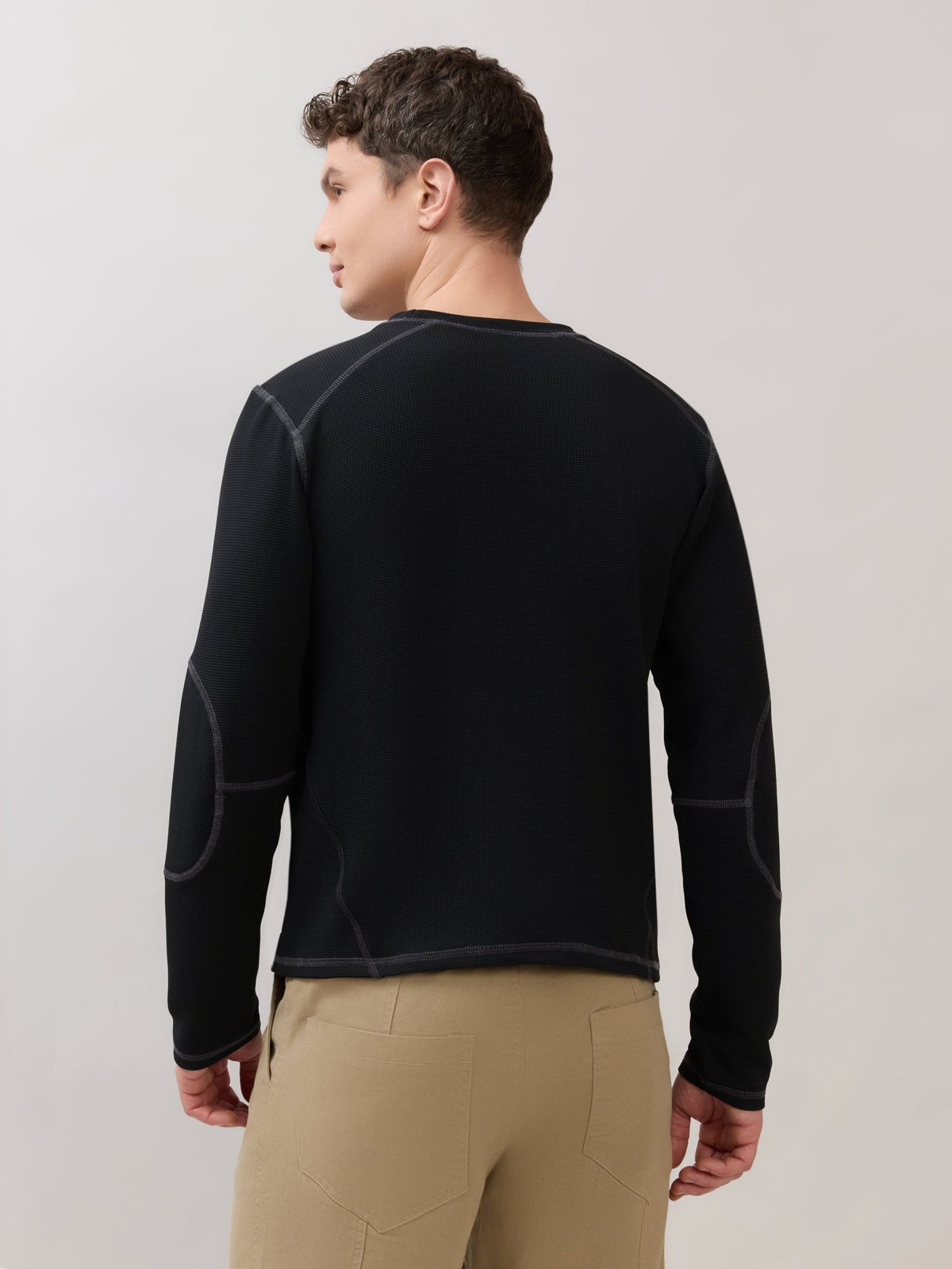 Kinoia - Onstep Printed Contrast-Stitch Relaxed Sweatshirt - Black - Espanshe