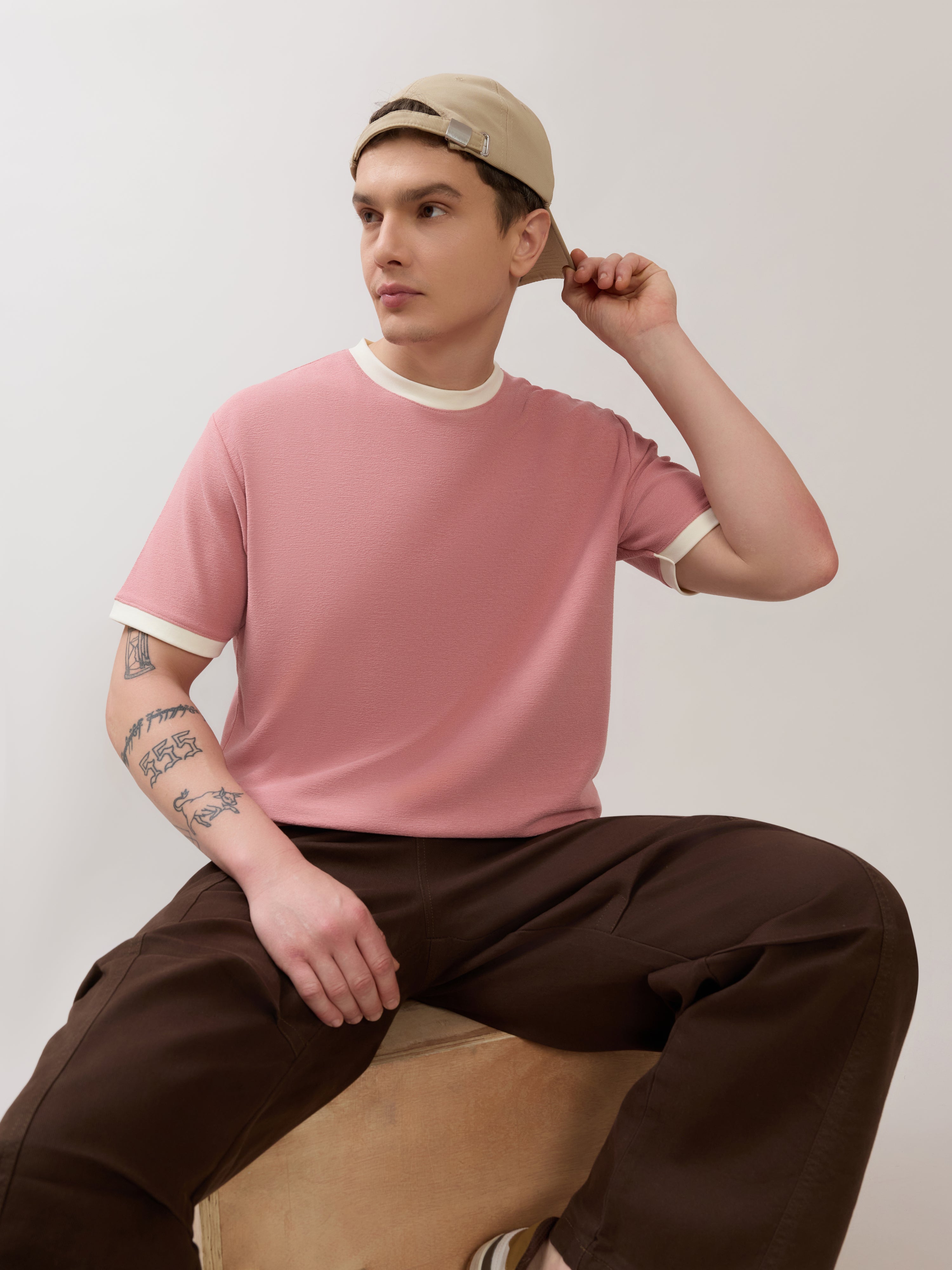 Karoon - Slim Fit Round-Neck T-Shirt - Pink