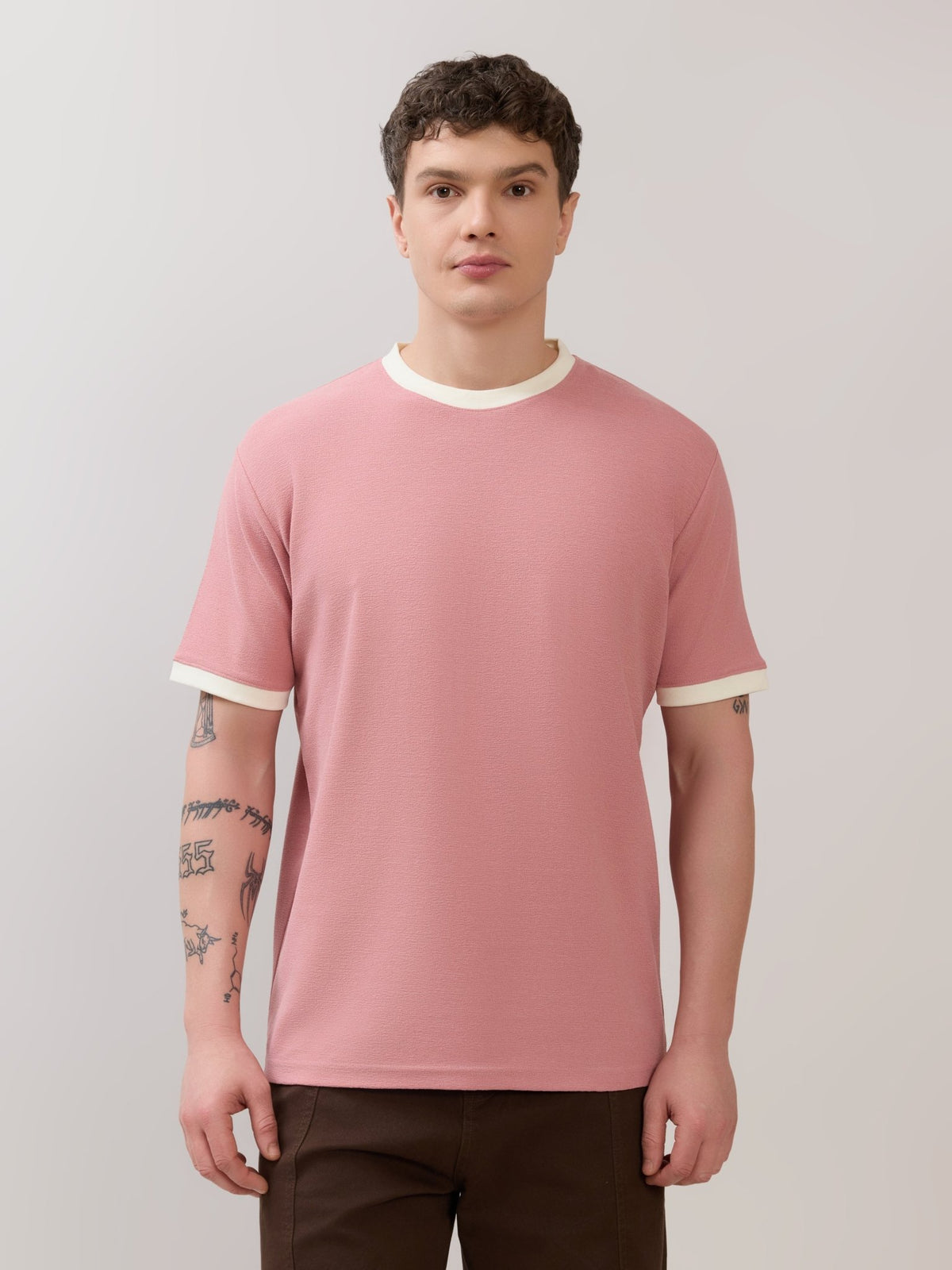 Karoon - Slim Fit Round-Neck T-Shirt - Pink - Espanshe