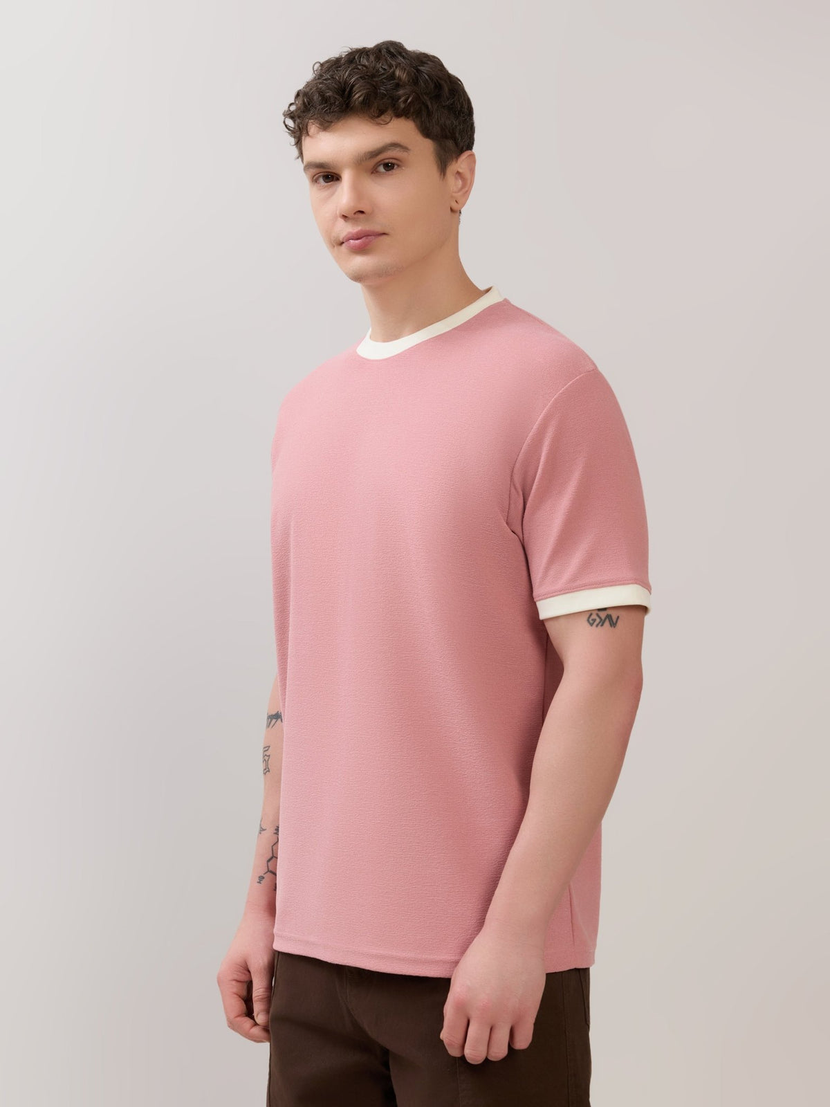 Karoon - Slim Fit Round-Neck T-Shirt - Pink - Espanshe
