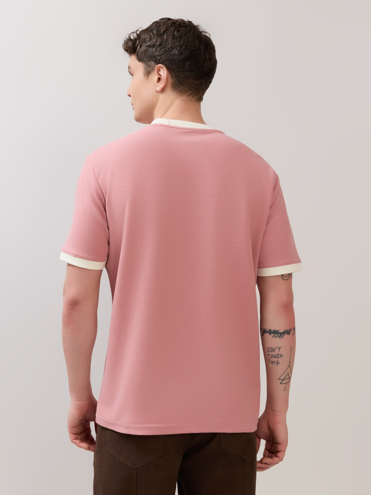 Karoon - Slim Fit Round-Neck T-Shirt - Pink - Espanshe
