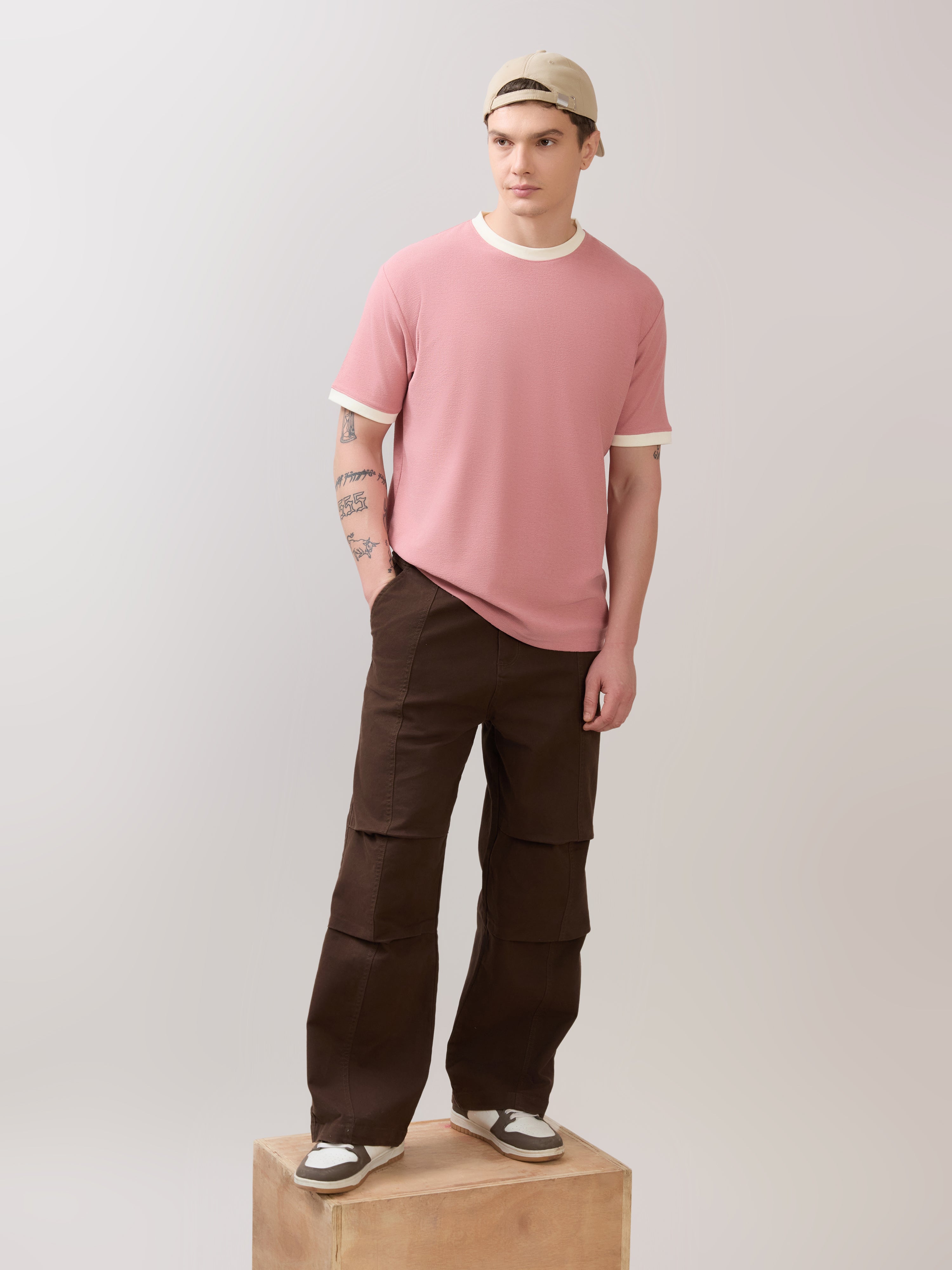 Karoon - Slim Fit Round-Neck T-Shirt - Pink