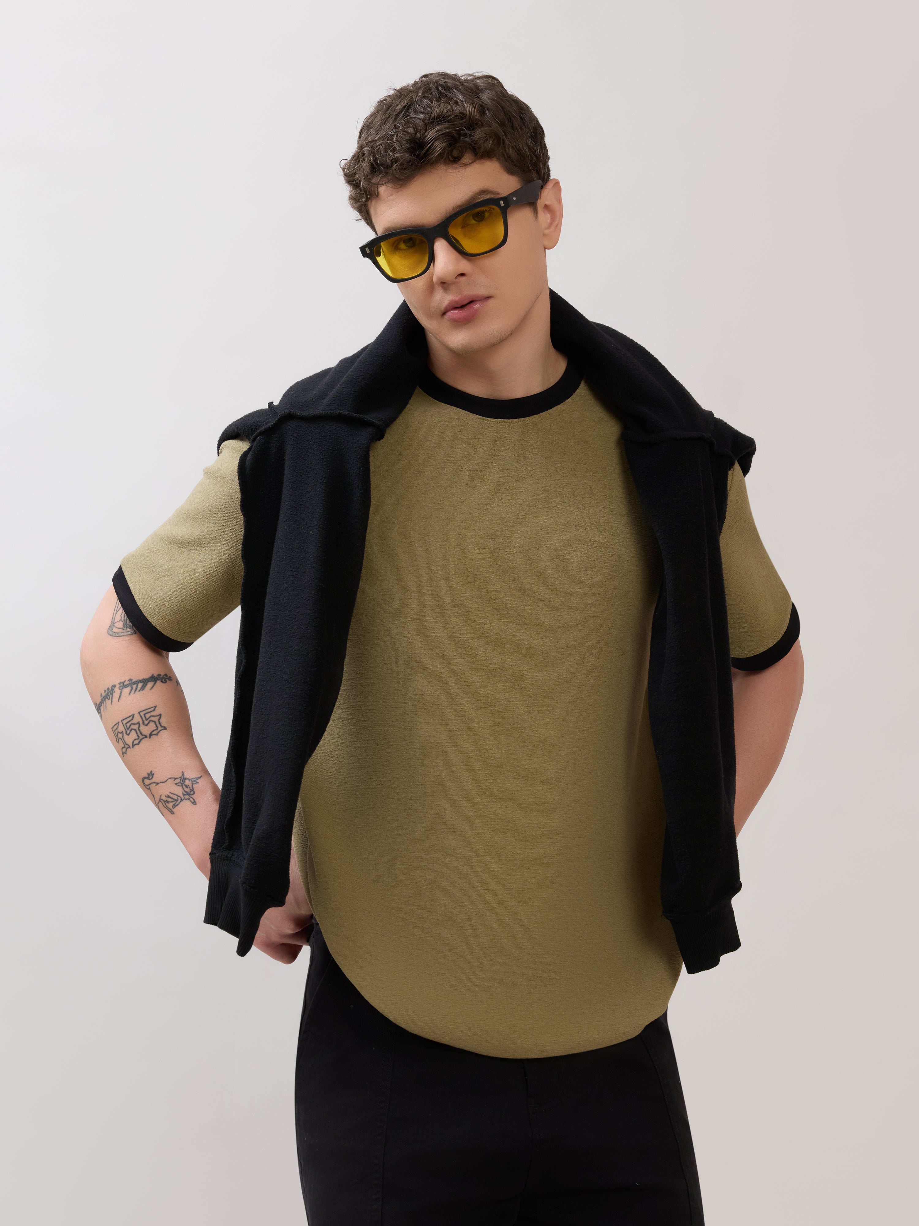 Karoon - Slim Fit Round-Neck T-Shirt - Olive