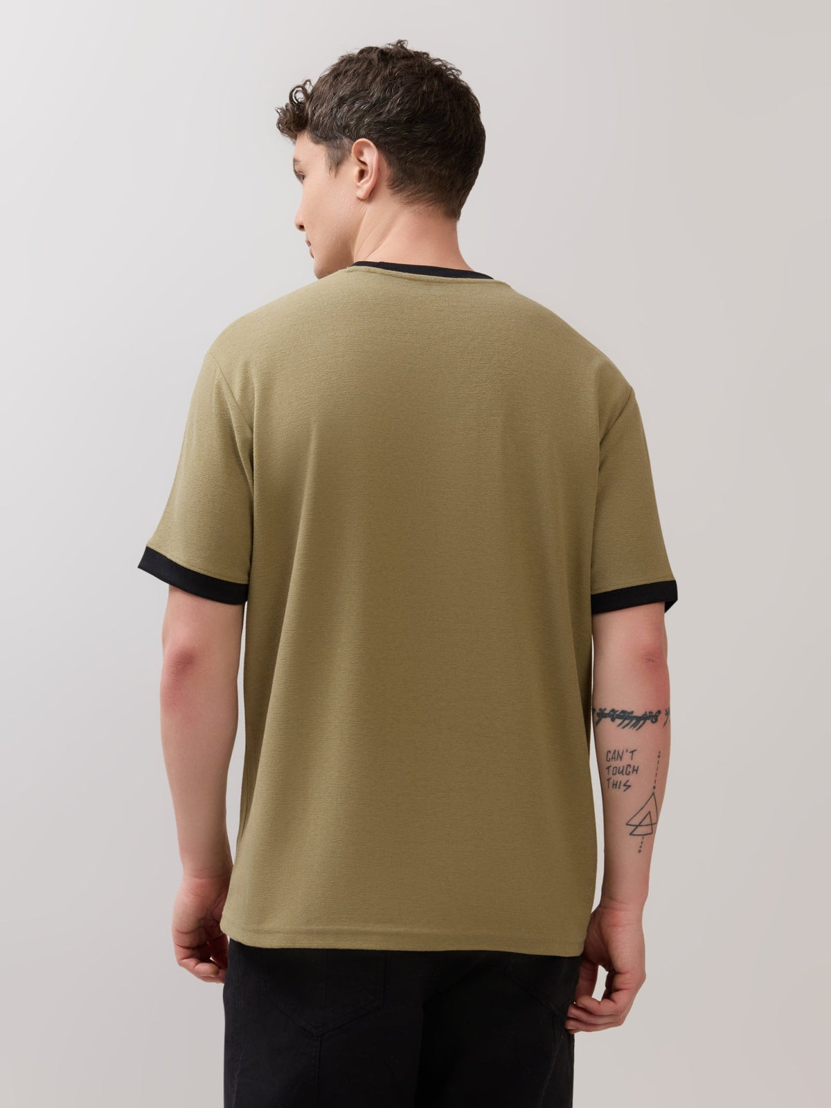 Karoon - Slim Fit Round-Neck T-Shirt - Olive - Espanshe