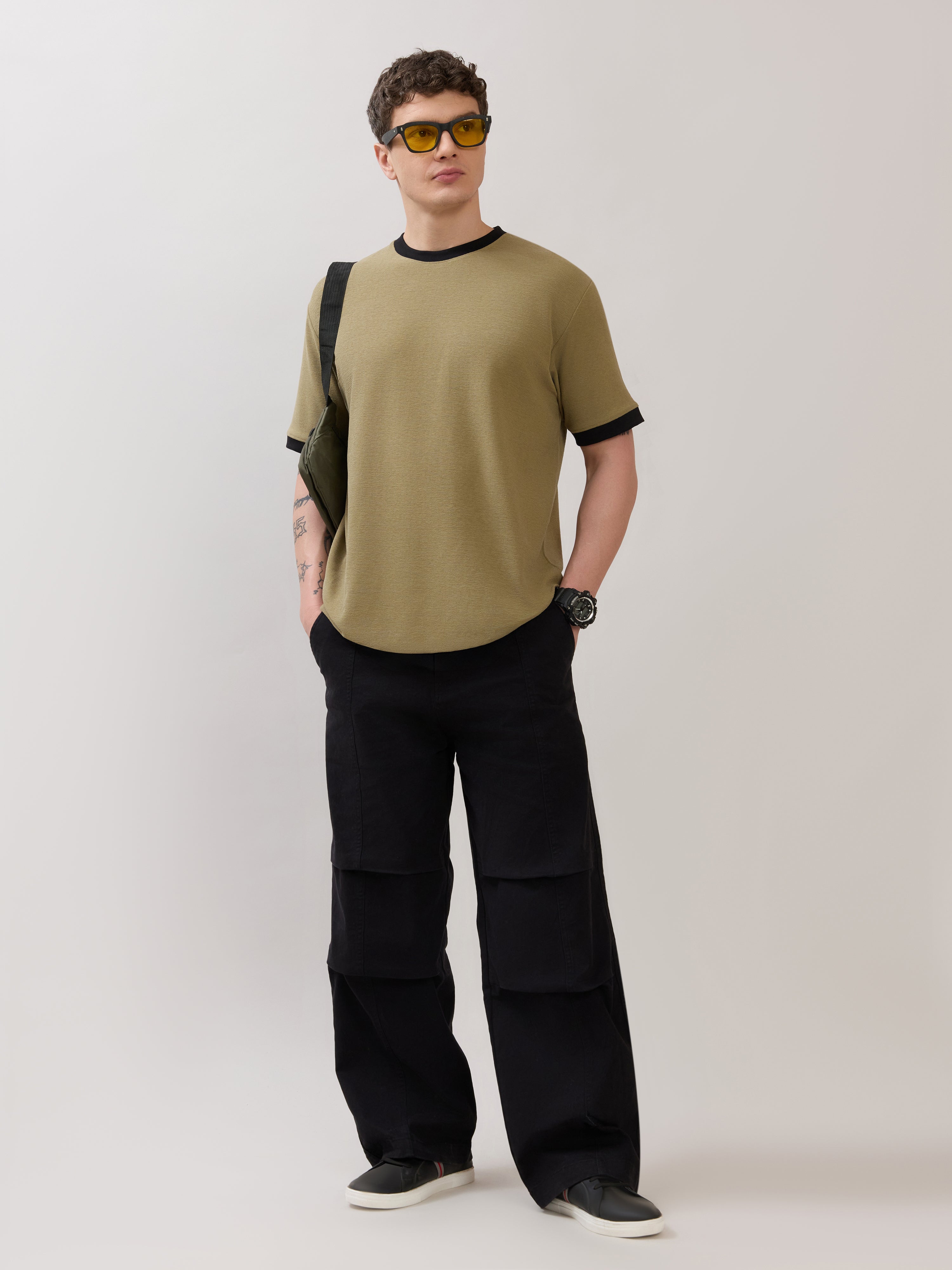 Karoon - Slim Fit Round-Neck T-Shirt - Olive