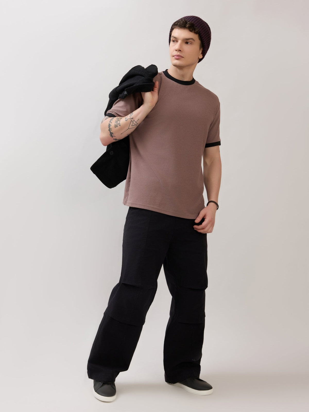 Karoon - Slim Fit Round-Neck T-Shirt - Mauve Taupe - Espanshe