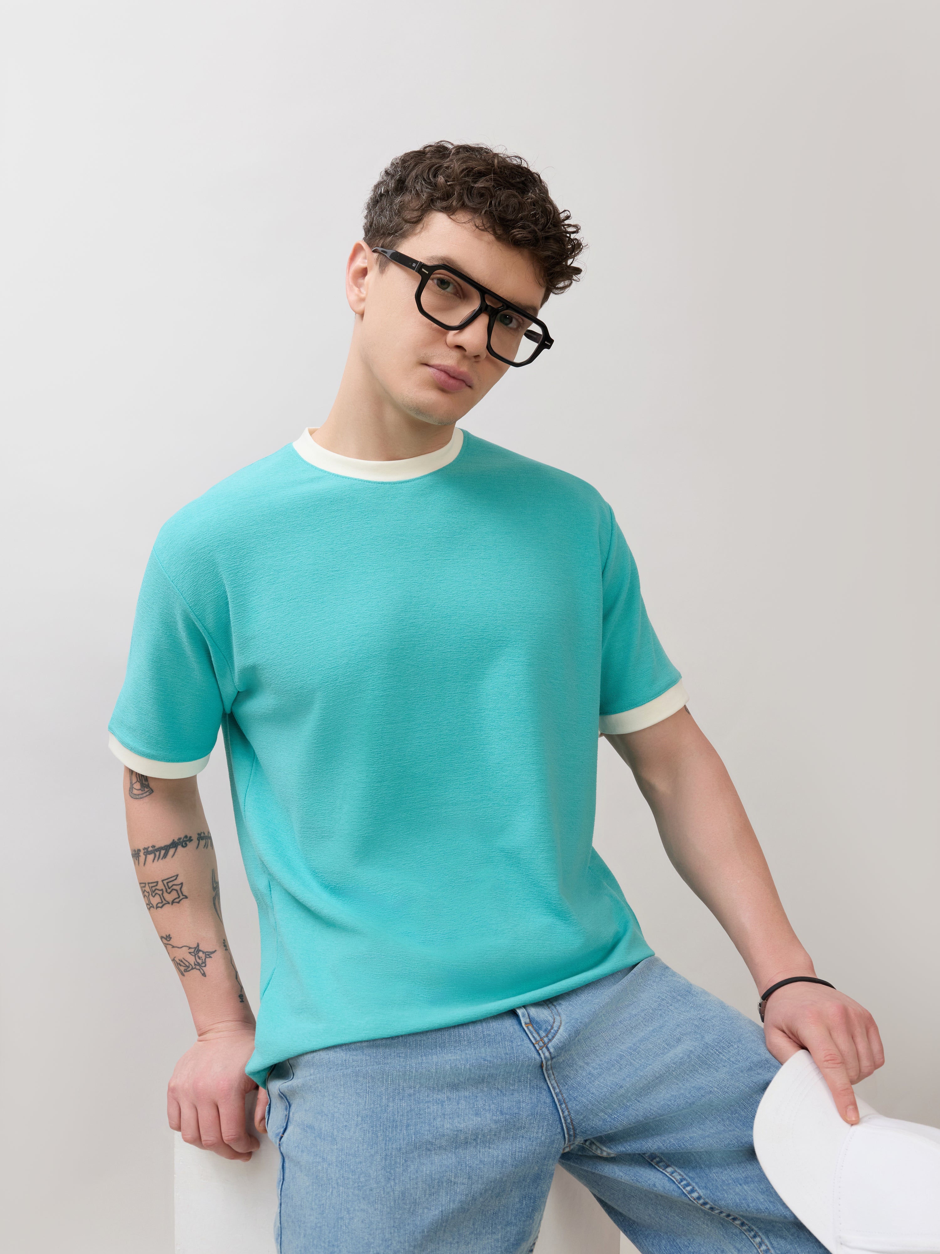 Karoon - Slim Fit Round-Neck T-Shirt - Light Blue