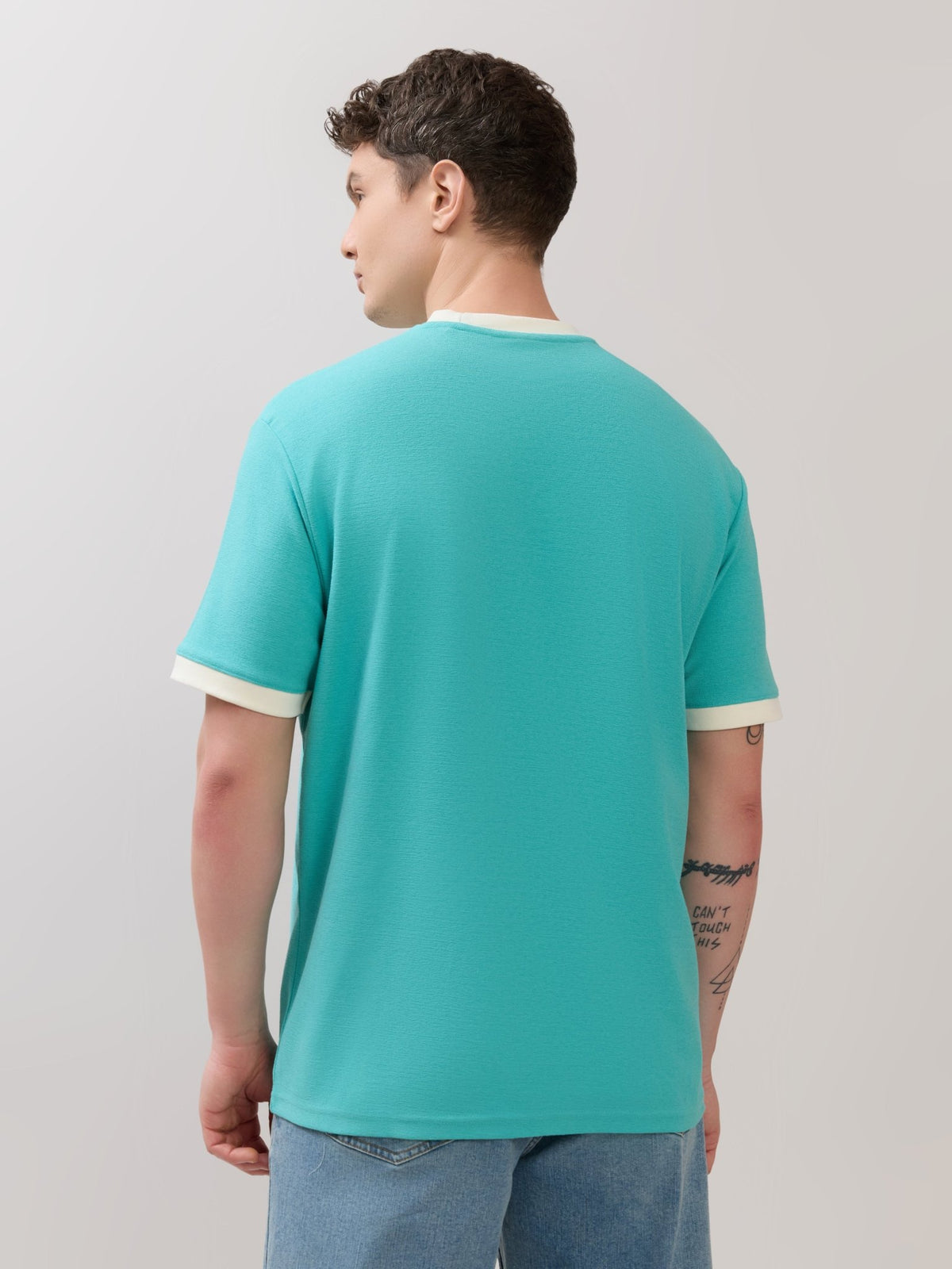 Karoon - Slim Fit Round-Neck T-Shirt - Light Blue - Espanshe